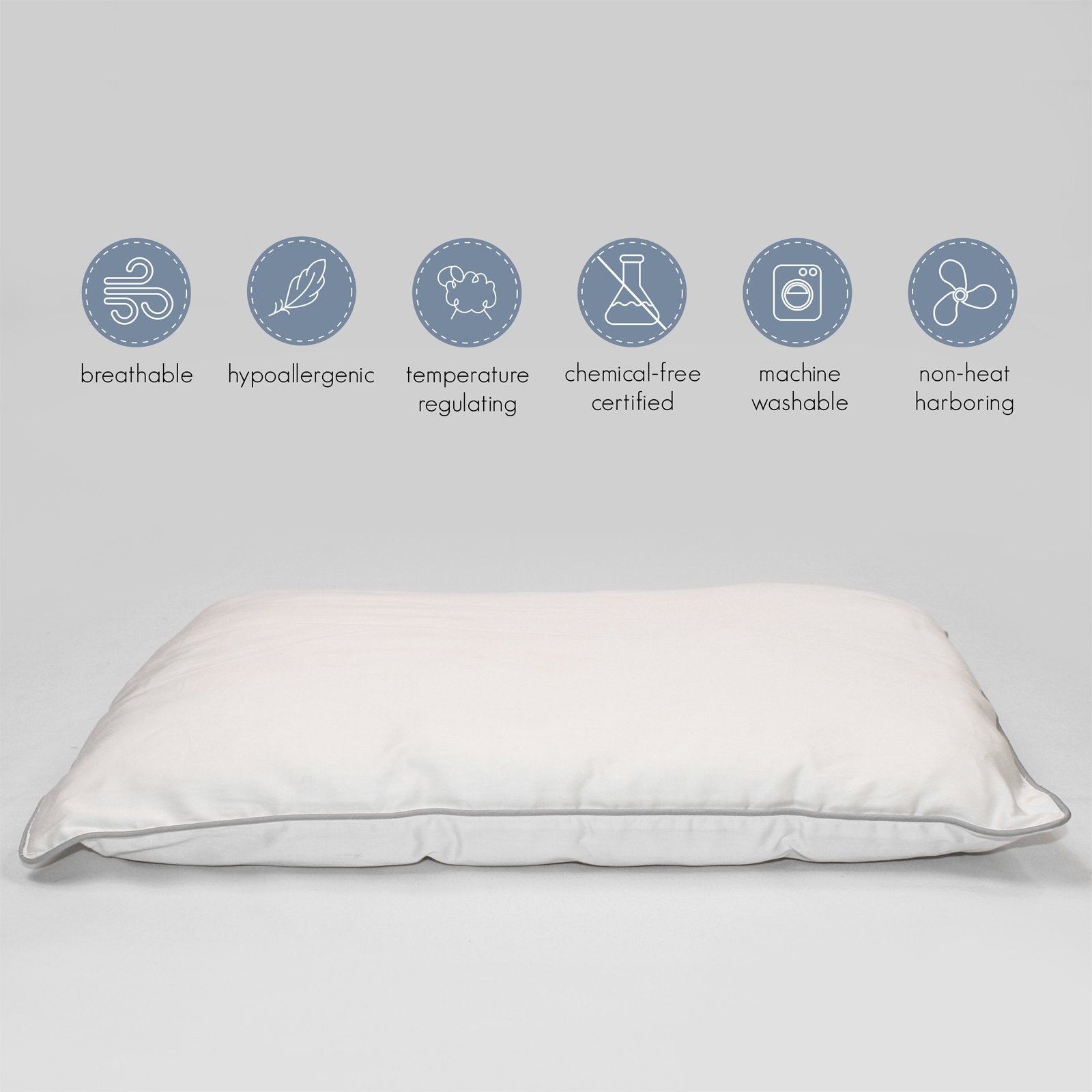 Organic Wool Pillow for Toddlers & Kids - 14x19 Inches - Hypoallergenic & Breathable - Perfect for Nursery, Daycare & Travel