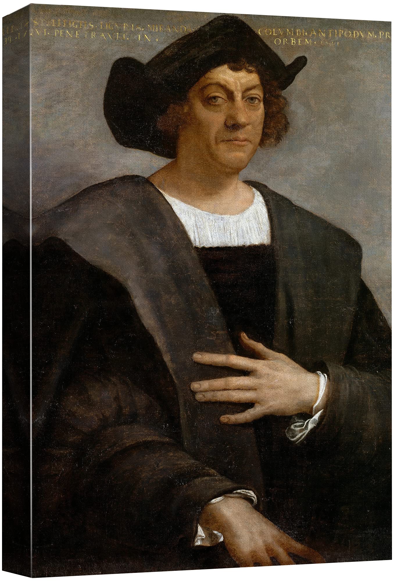 Christopher Columbus Portrait Canvas Wall Art - Famous Historical Pop Culture Realism Painting, Colorful Multicolor Classical Decor for Living Room, Bedroom, Office - 32x48 Inches - Perfect for Home & Office Decor, Gifts & Historical Enthusiasts