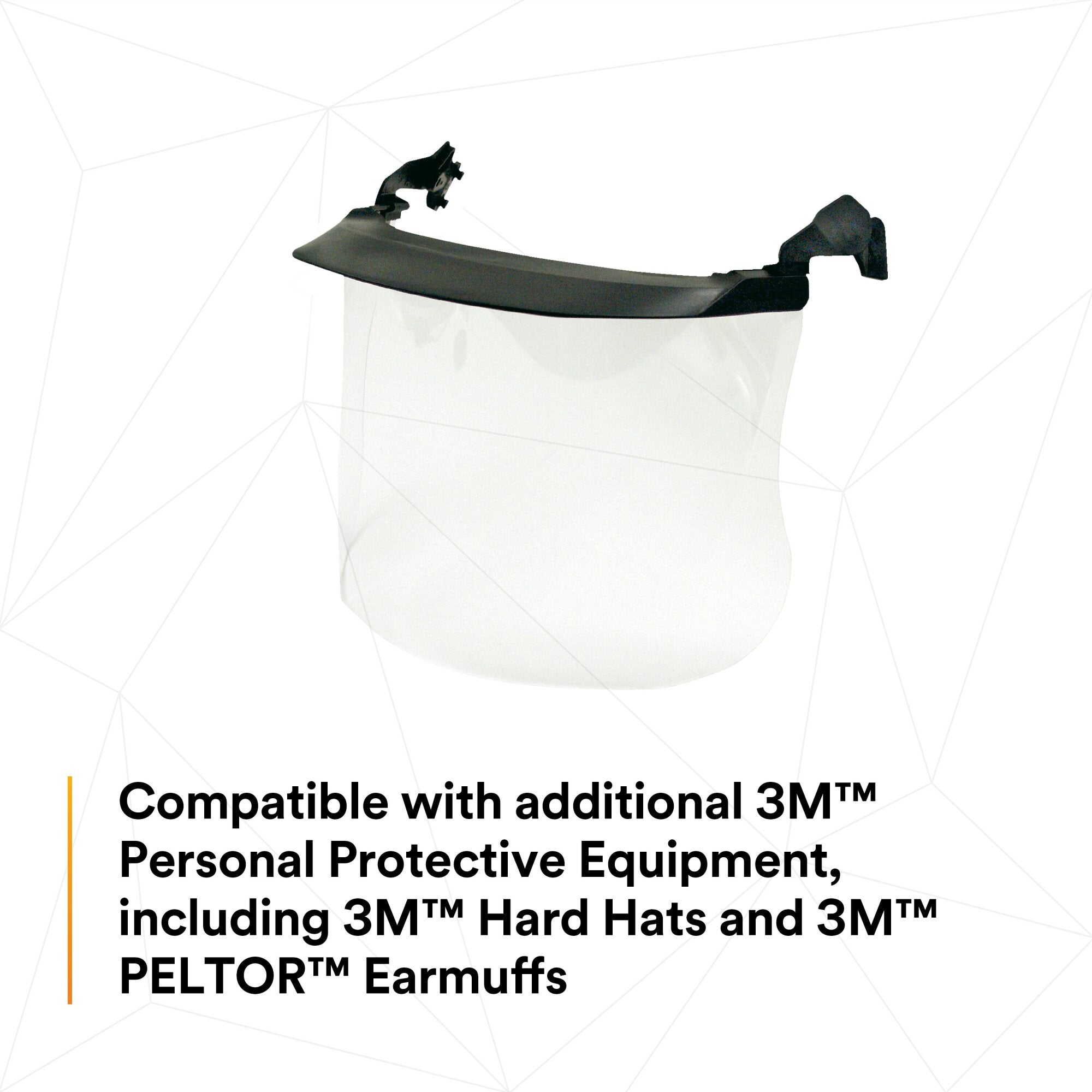3M Clear Polycarbonate MultiVisor System V4F 10P - Safety Face Shield for Construction, Lab & Healthcare Workers - Impact Resistant Protective Visor for Welding, Grinding & Chemical Handling