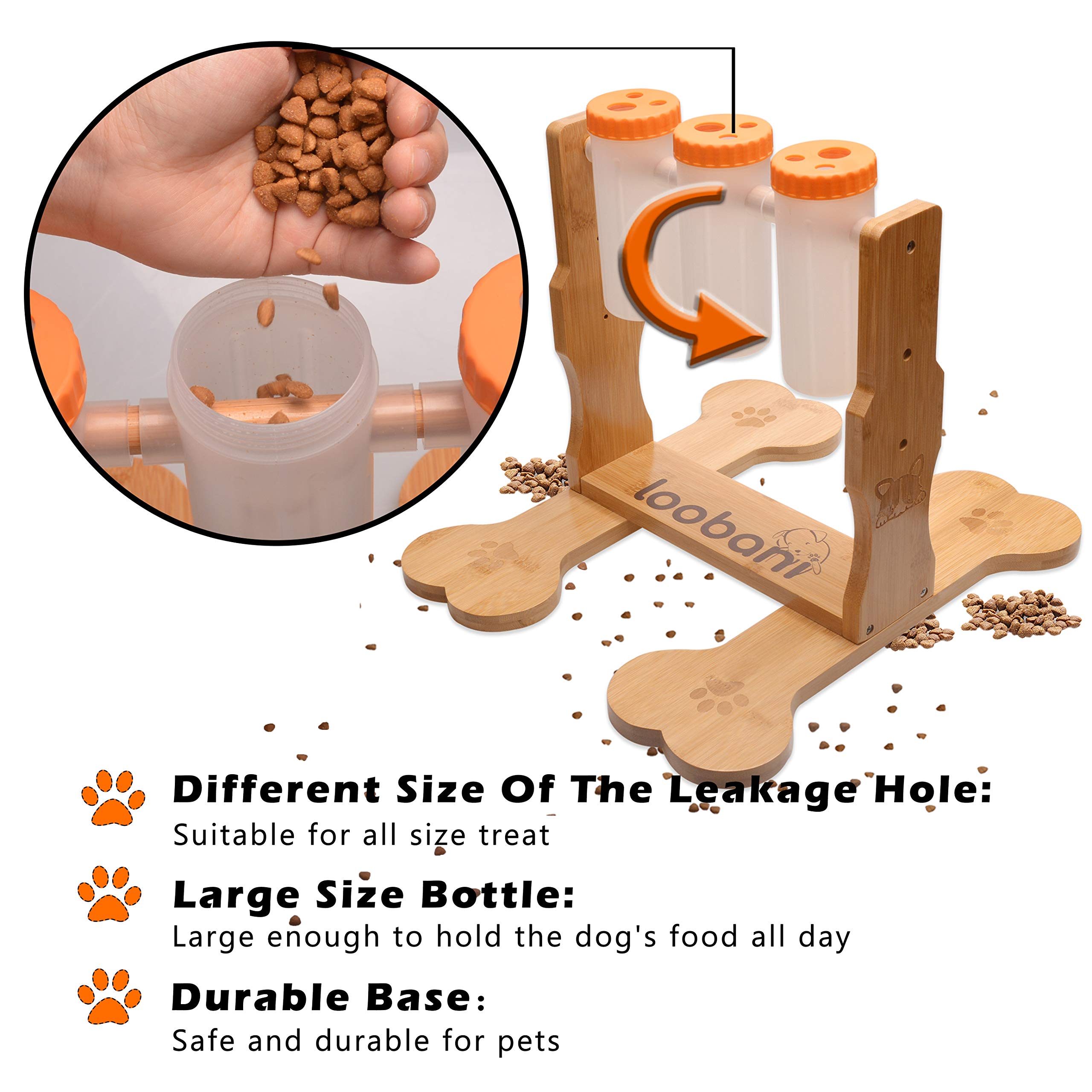LOOBANI Interactive Dog Puzzle Toys - Wooden Treat Dispensing IQ Training Game for Small to Large Dogs | Mental Stimulation & Boredom Relief | Slow Feeder & Entertainment Toy for Indoor Play & Travel