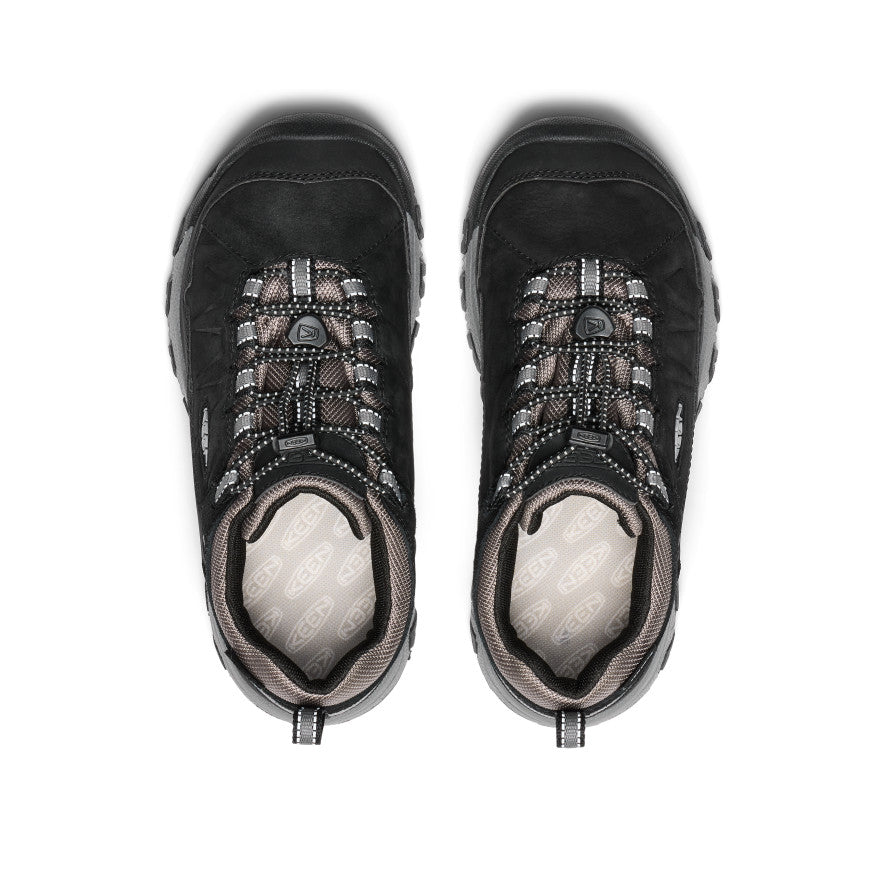 Big Kids' Targhee IV Waterproof Hiking Shoes - Black/Steel Grey | Durable Outdoor Footwear for Boys & Girls | Perfect for Trail Hiking, Camping & Outdoor Adventures