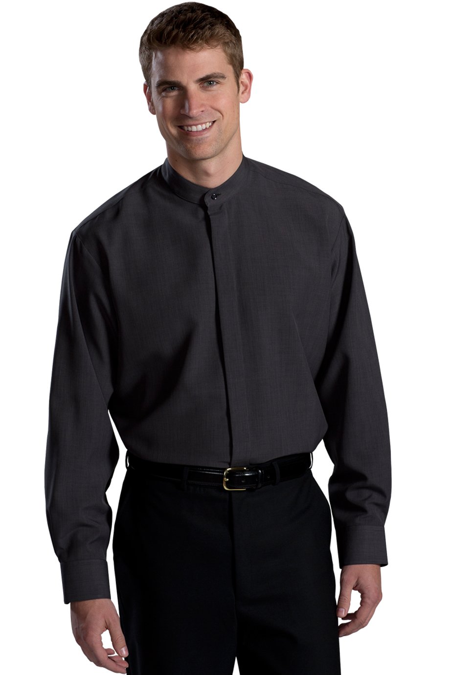 Edwards Garment Men's Big & Tall Banded Collar Shirt - Comfortable Formal & Casual Wear for Office, Wedding & Special Occasions