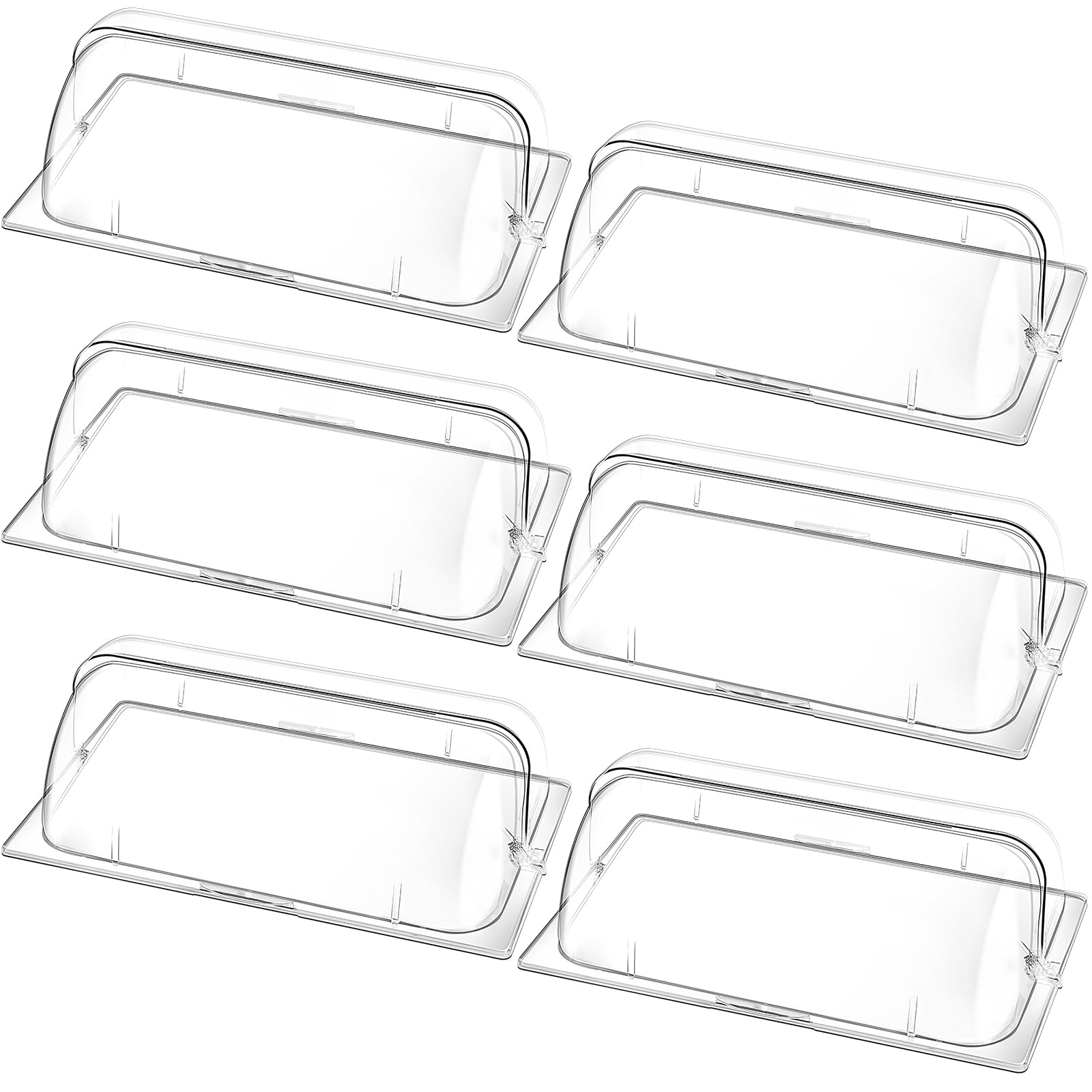 4-Piece Clear Plastic Chafing Dish Cover - Full Size Roll Top Bakery Pan Display for Desserts, Cakes & Cupcakes | Commercial Food Service, Buffet Display, Bakery Exhibition