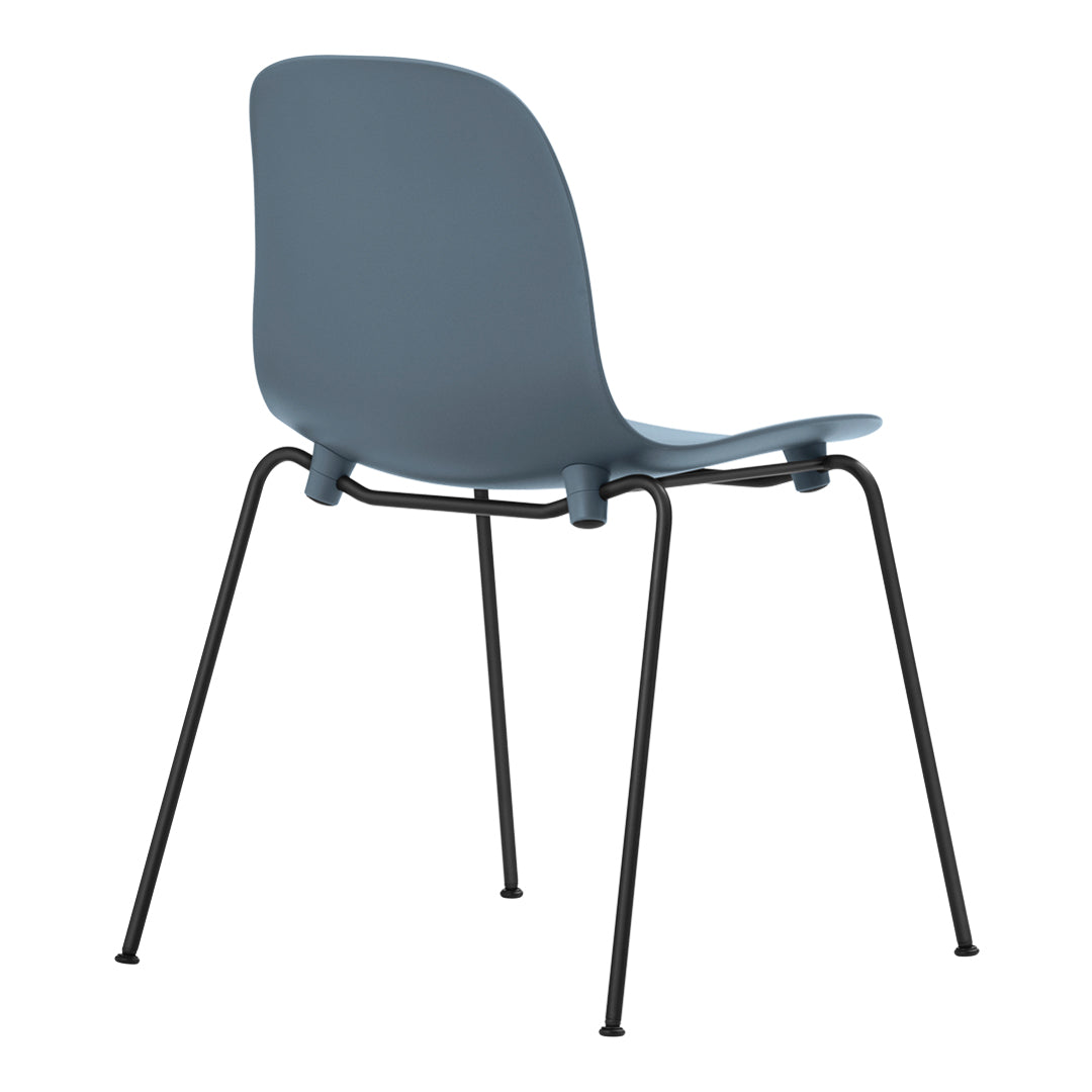Modern Form Side Chair with Sturdy Metal Legs - Stackable Dining Chair for Kitchen, Restaurant & Office Use