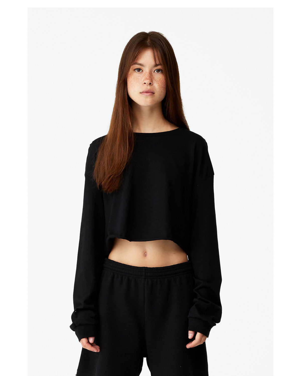 Bella + Canvas 6501B Women's Cropped Long Sleeve T-Shirt - Soft Cotton Tee for Casual Wear, Workout & Layering | Perfect for Yoga, Gym & Everyday Outfits