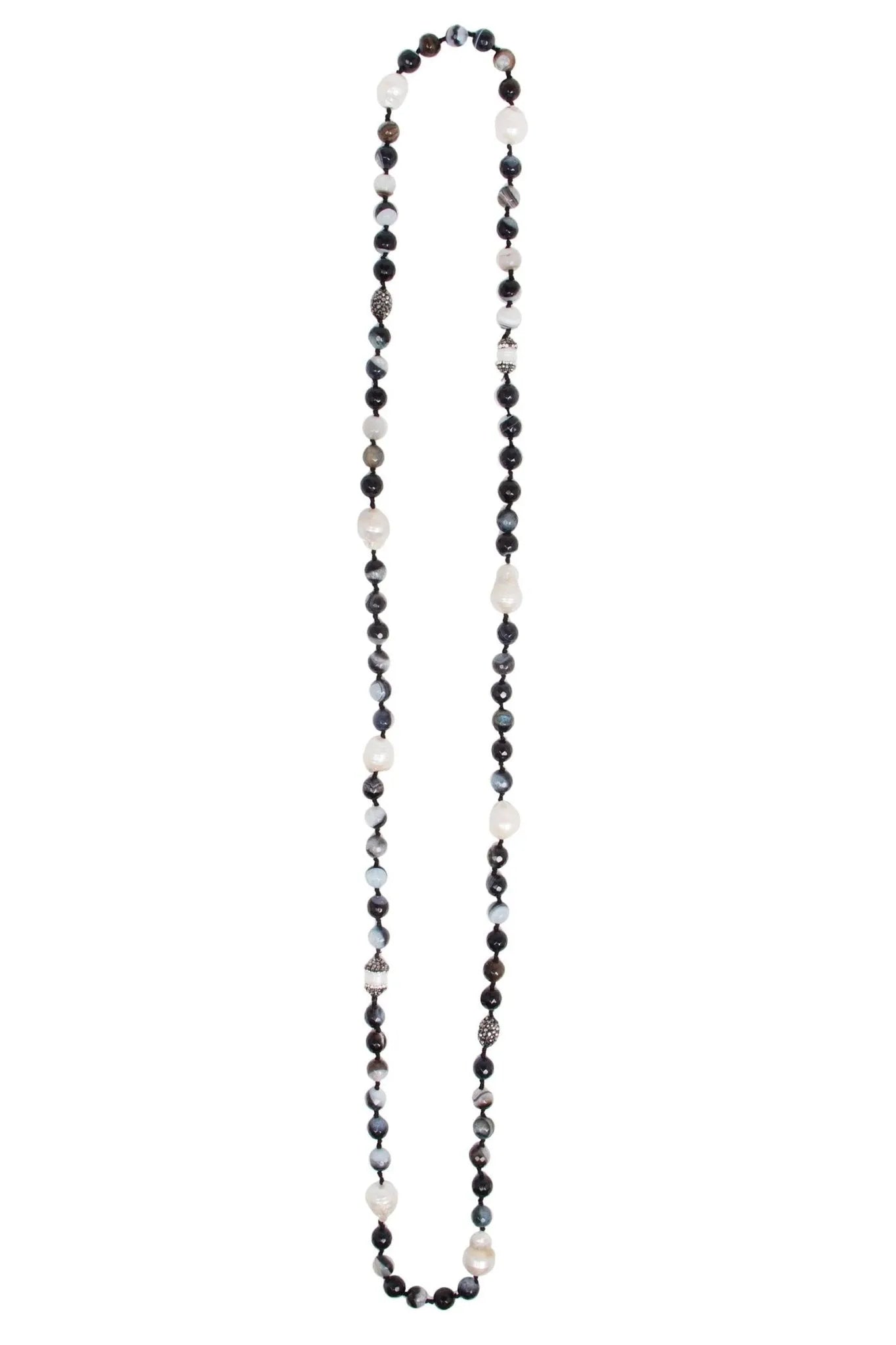 Exquisite Tahitian Pearl Beaded Long Necklace - Elegant Black Pearl Jewelry for Women - Perfect for Weddings, Parties & Special Occasions