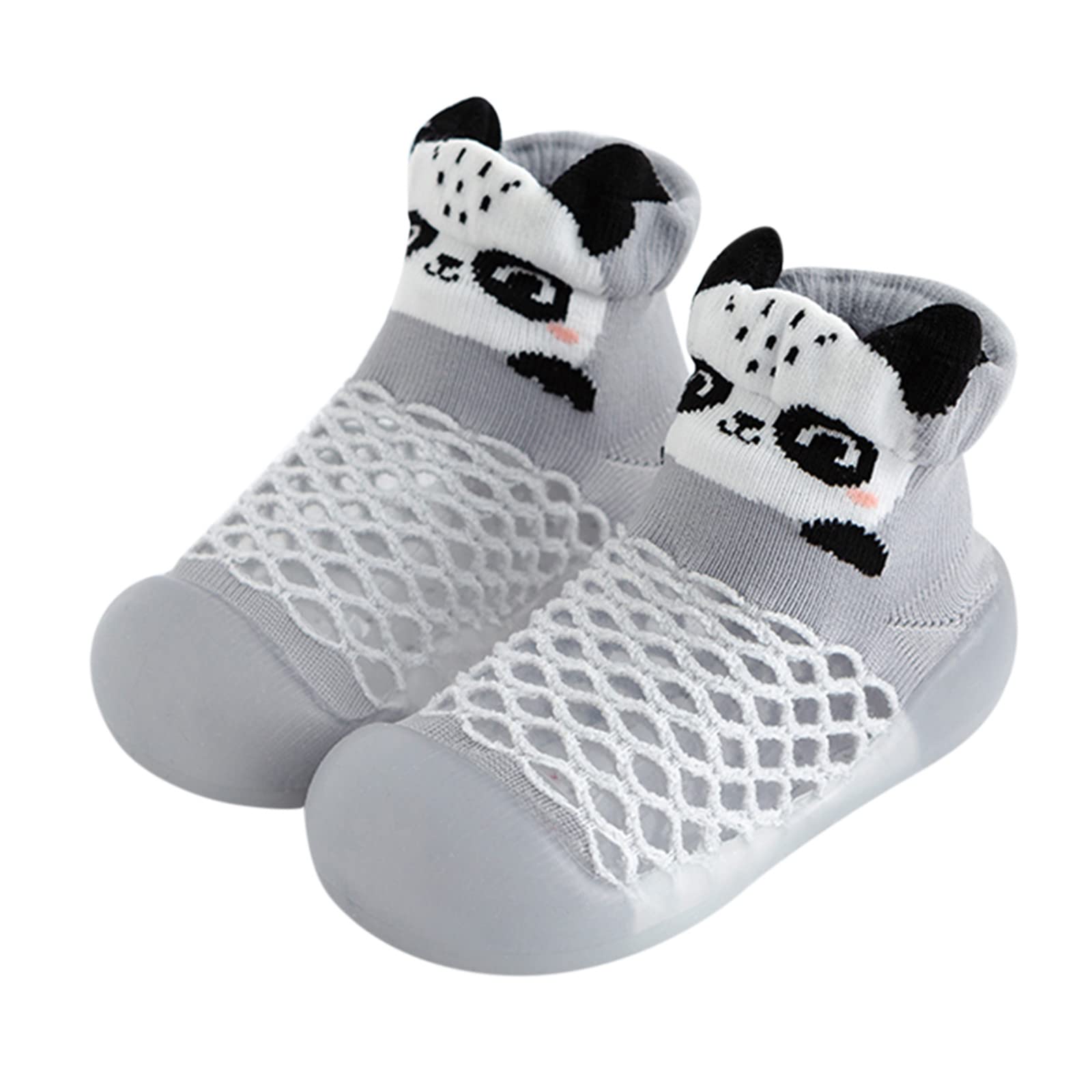 **Boys 5T Light Up Shoes - Toddler Non-Slip Breathable Mesh Sneakers with Animal Prints & Cartoon Socks Design for Infants & Girls - Perfect for Indoor Play, Early Walking & Casual Outings**