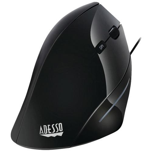 Adesso IMOUSE E2 Vertical Ergonomic Laser Mouse - Comfortable Wireless Computer Mouse for Office & Gaming - Reduce Wrist Pain for Long Hours of Work or PC Gaming