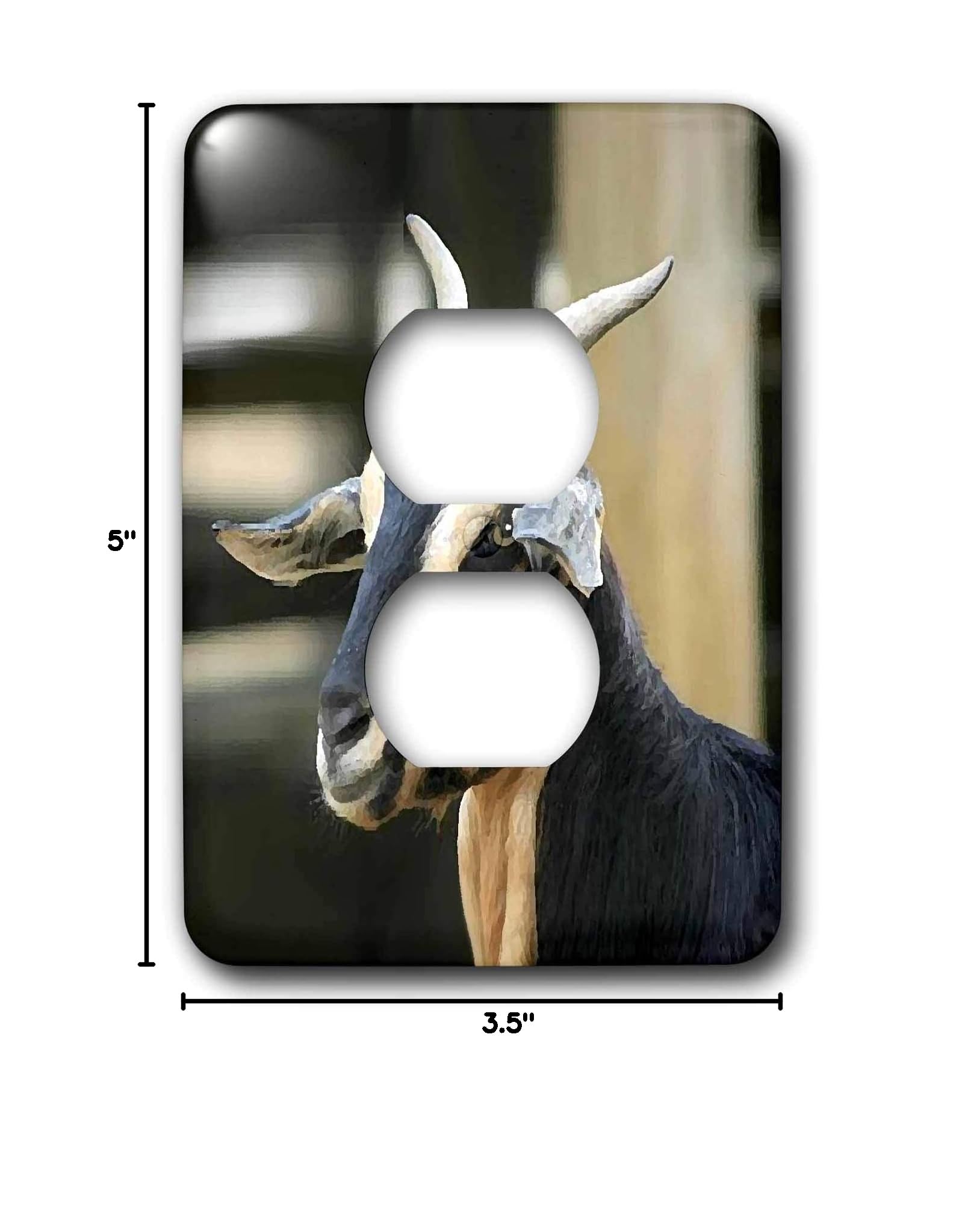 3D Rose Goat 2 Plug Outlet Cover - Decorative Electrical Outlet Cover for Home, Office, Nursery - Fun Safety Cover for Kids & Pets - Perfect for Farmhouse, Country Style Decor