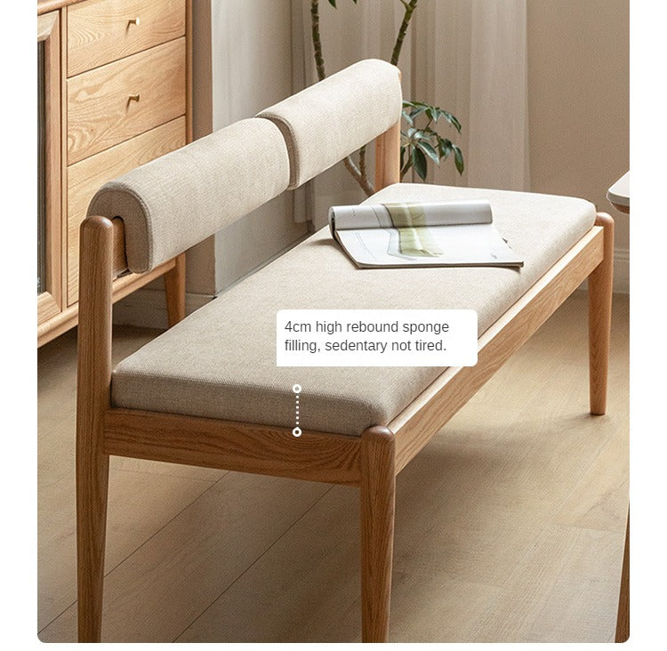 Solid Oak & Black Walnut Wooden Soft Bench - Handcrafted Wooden Stool for Entryway, Bedroom, Living Room & Outdoor Use