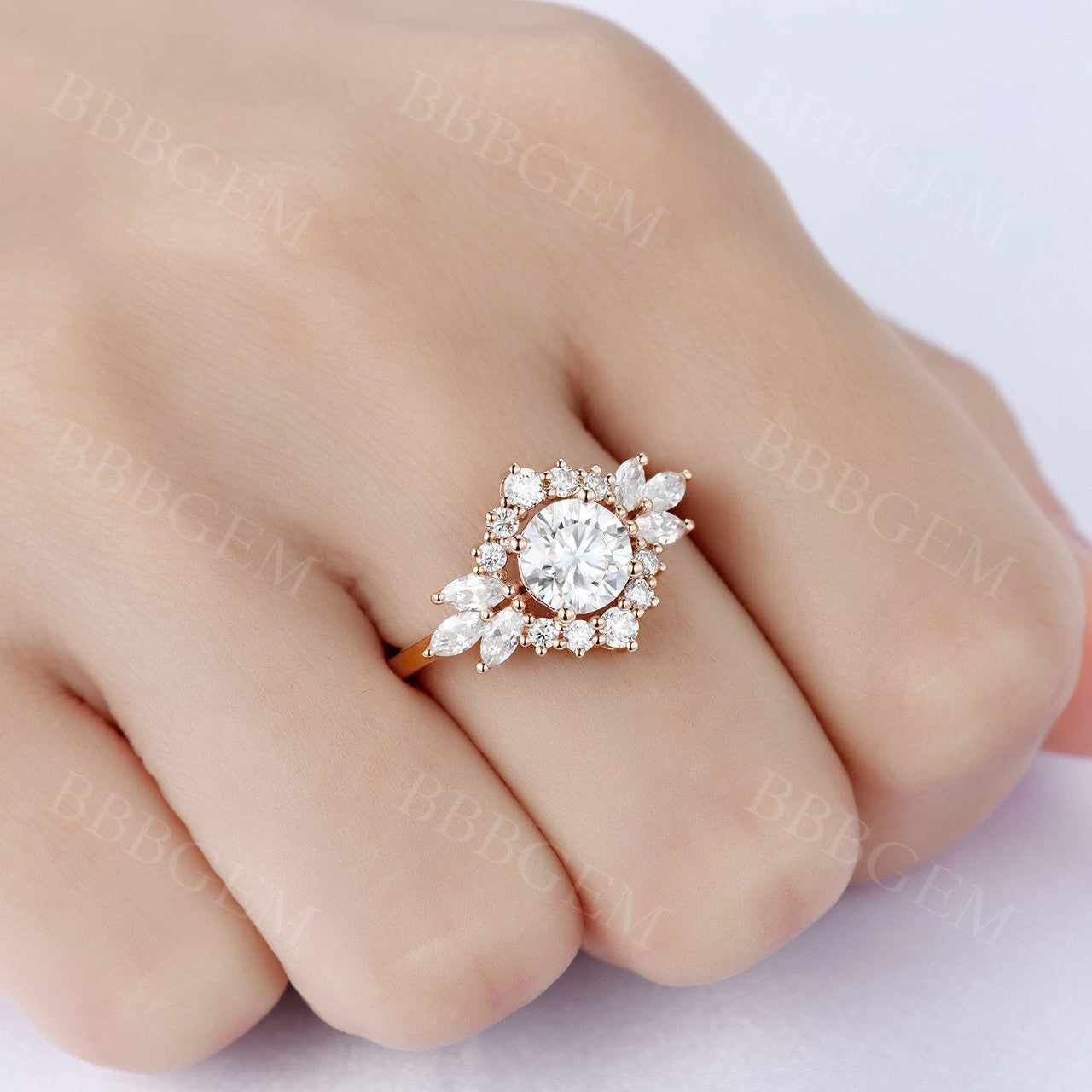 Vintage Round Cut Moissanite Engagement Ring 1.0CT Solid Rose Gold - Perfect for Proposals, Weddings & Anniversary Gifts