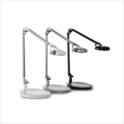Element 790 Table Lamp with Dimmer Switch - Silver Finish Modern Bedside Lamp for Bedroom, Living Room & Office Lighting