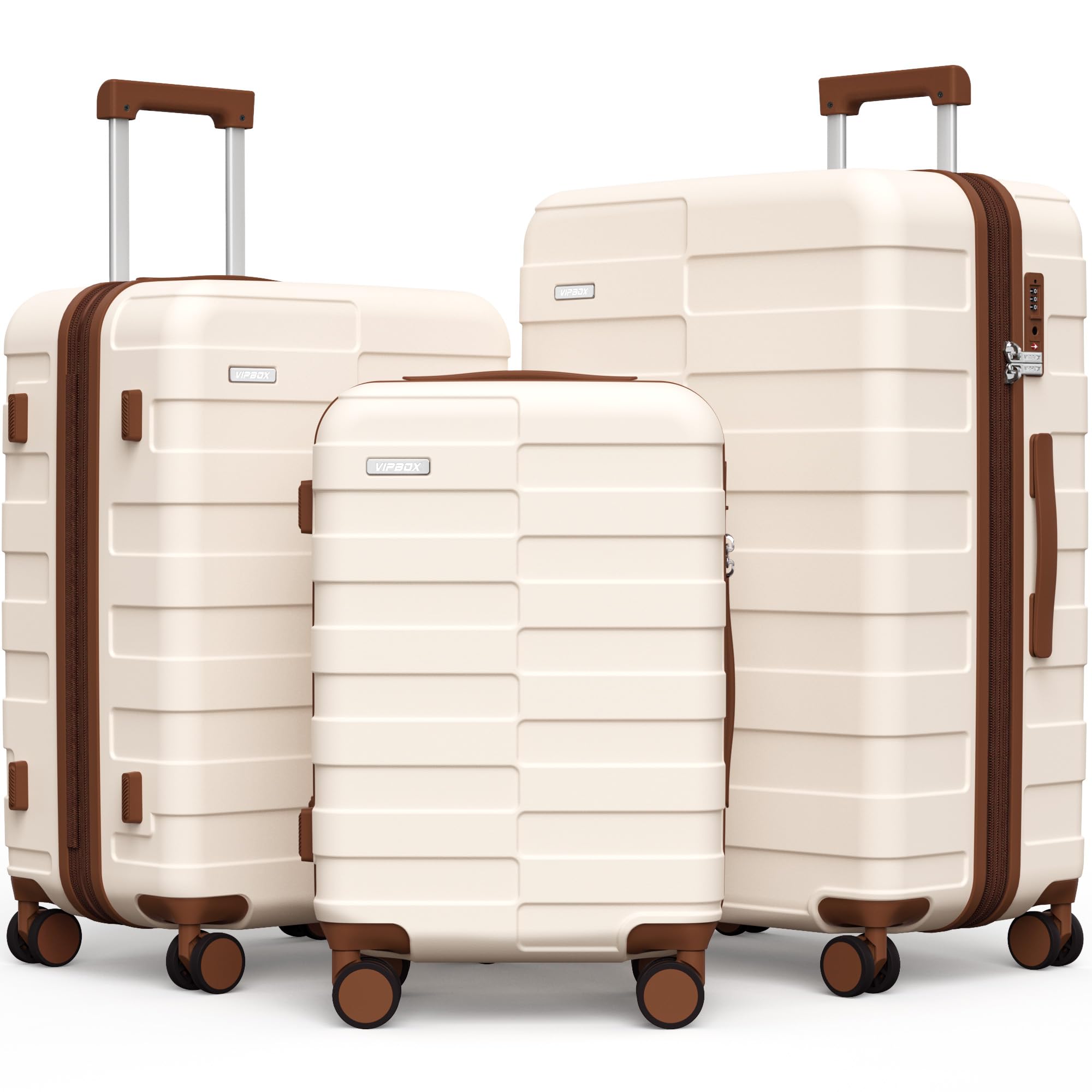 3-Piece Hardside Luggage Set with TSA Lock & Spinner Wheels - Expandable Ultra Durable Polycarbonate Lightweight Carry-On Suitcase for Travel (Elegant White) | Perfect for Business Trips, Family Vacations & International Travel
