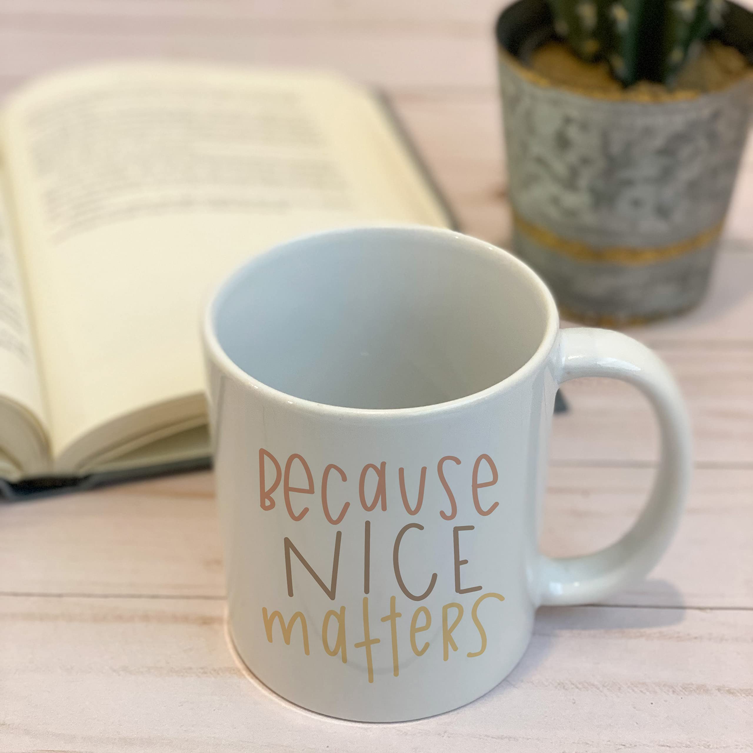 Inspirational Coffee Mugs with Quotes - 11oz Kindness Cup for Office & Home Use