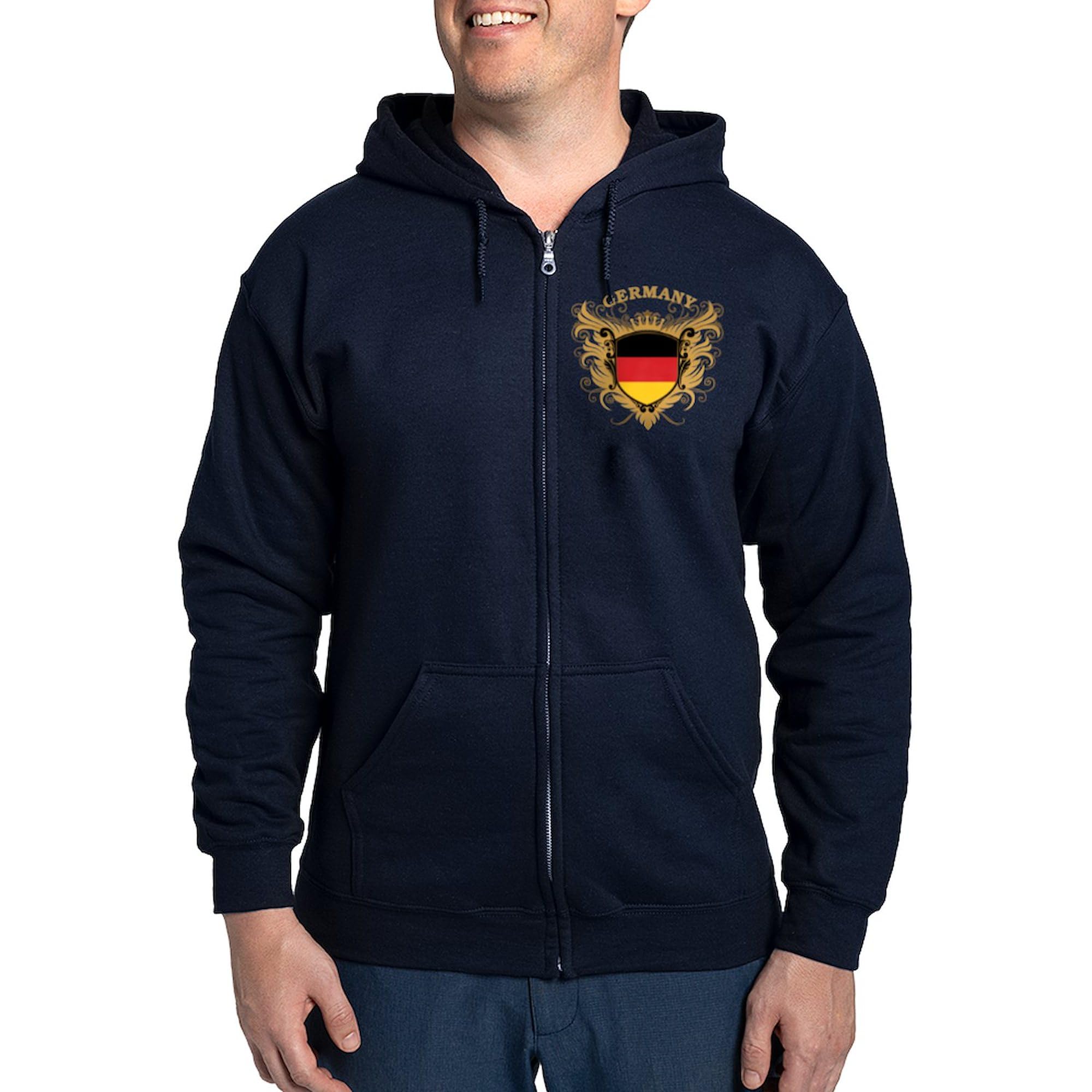 Germany Zip Hoodie for Men - Dark Zip-Up Hooded Sweatshirt | Warm Casual Pullover for Outdoor Activities & Streetwear Fashion
