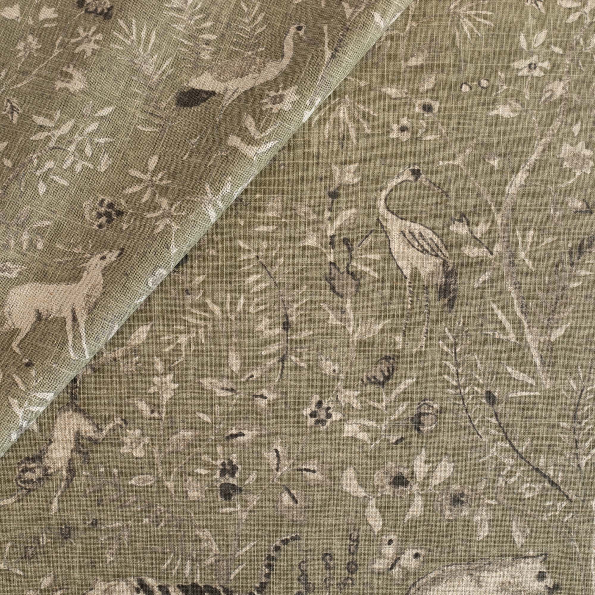Premium Cyprus Fabric - Soft, Durable & Breathable Moss Green Upholstery Material for Sofas, Chairs & Home Decor