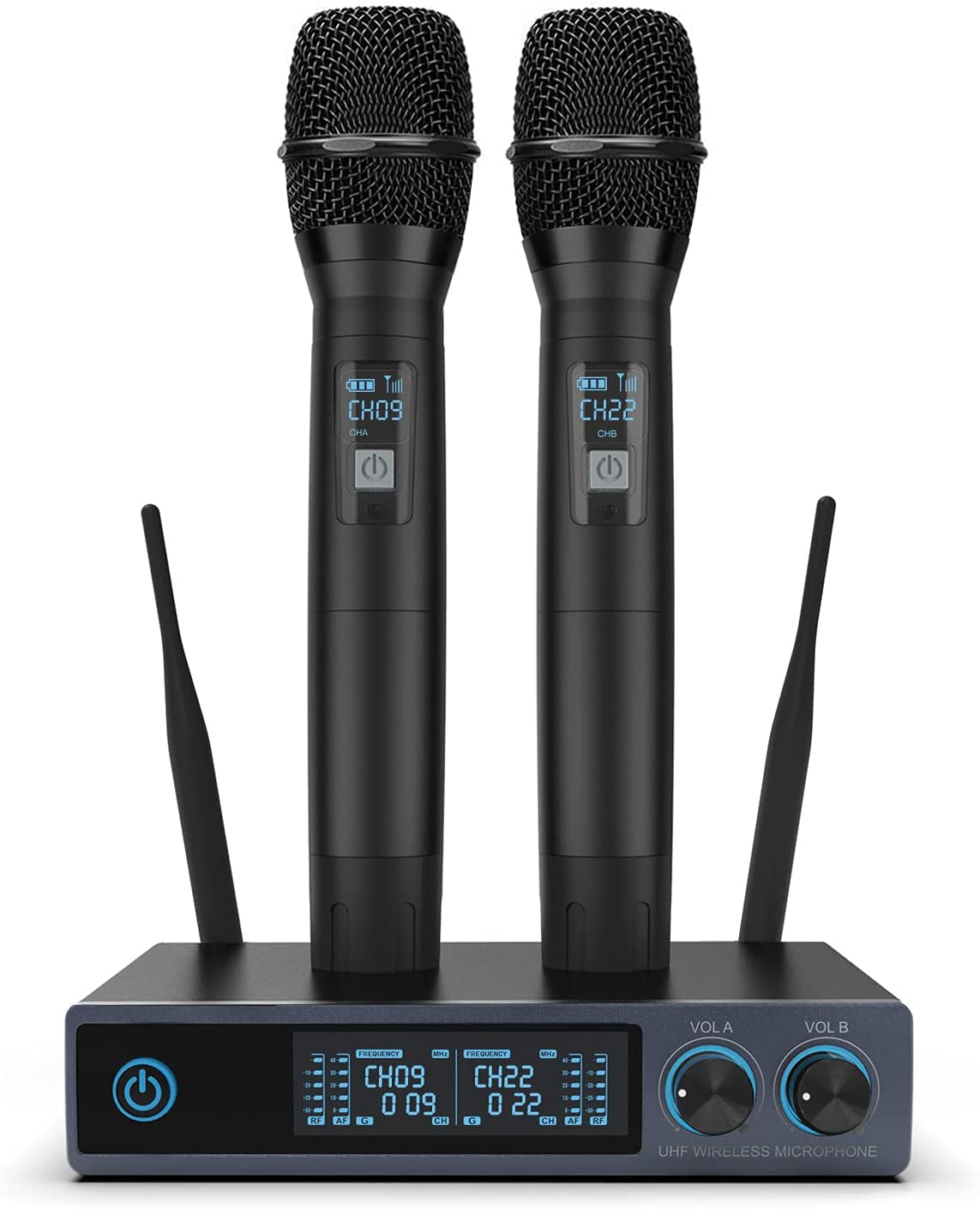 Professional UHF Wireless Microphone System - Metal Dual Dynamic Cordless Handheld Mic for Karaoke, DJ, Church, Wedding & Events | 200ft Range | Perfect for Home KTV, Parties, Meetings & Live Performances