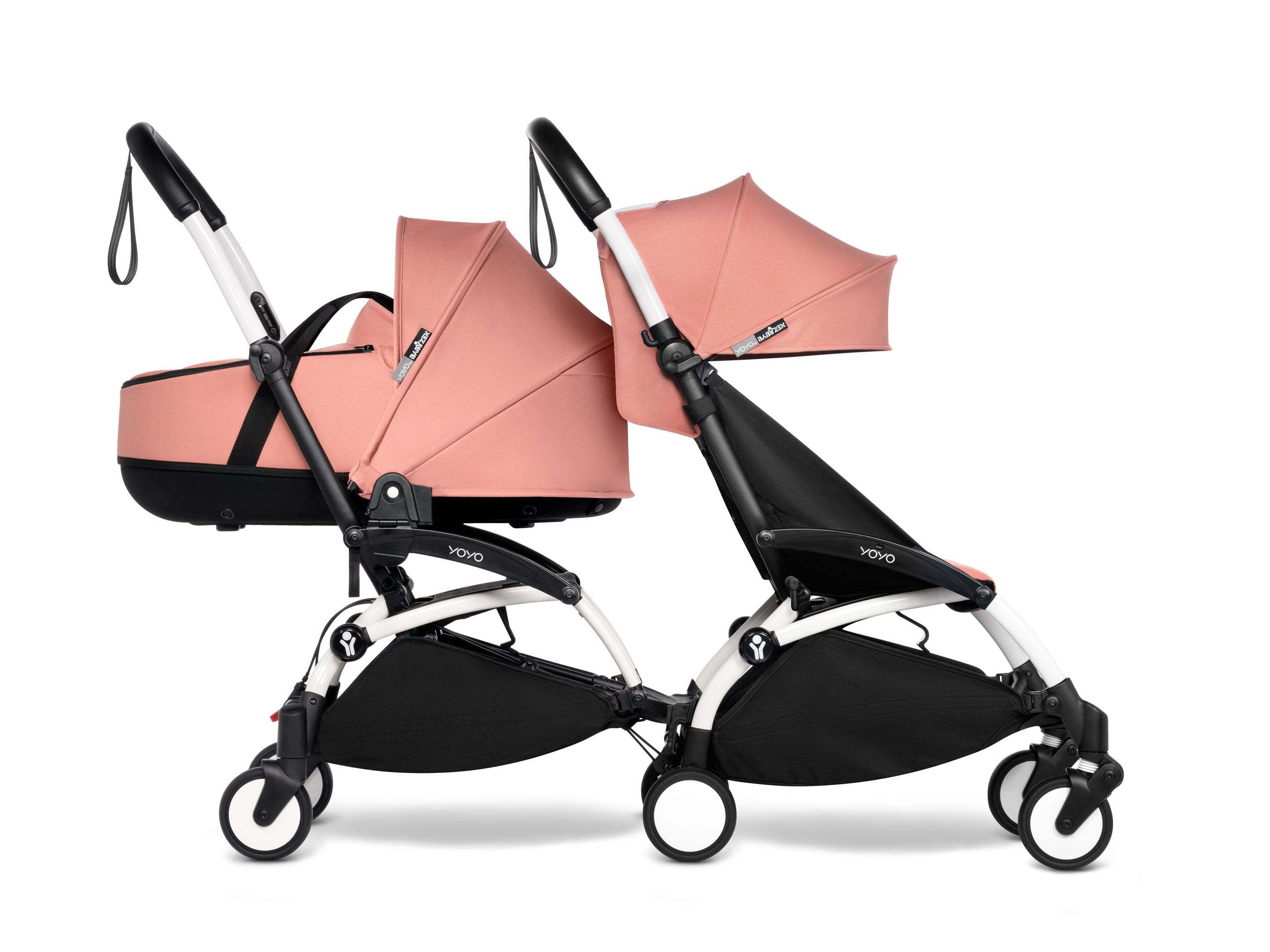 Stokke YOYO 3 Double Stroller for Twins - 6+ Months Front Seat with Bassinet Back - Lightweight Compact Travel Stroller for City Walks & Airplane Travel