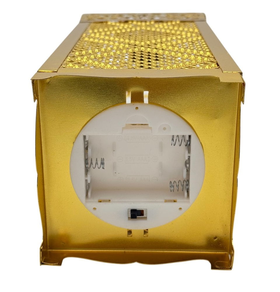 Ramadan Fanoos Lantern 13 Inch Gold - Islamic Holiday Decorations for Eid, Ramadan & Home Decor - Perfect for Iftar Parties, Mosque Decor & Gift Giving