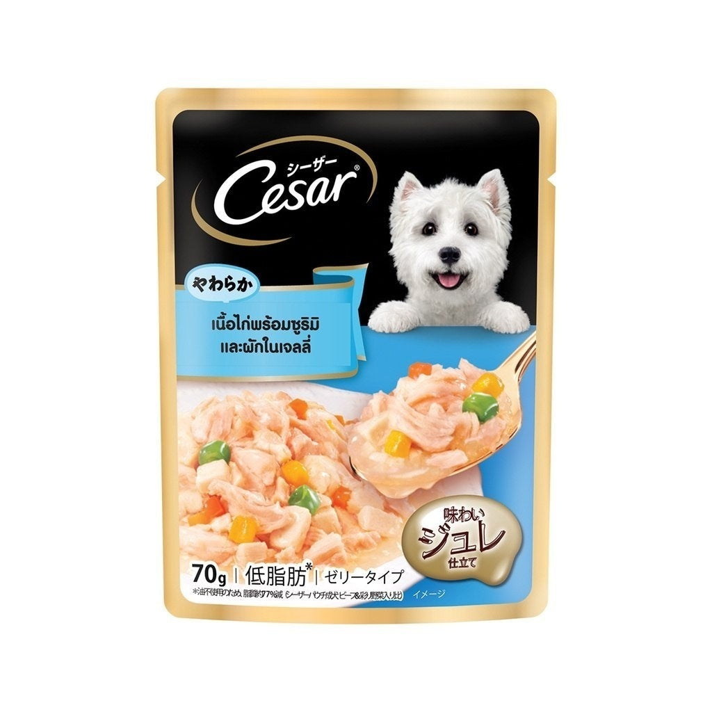 Premium Cesar Craft Pouch Flavored Wet Dog Food - 60g & 70g Packs - Delicious Meals for Small & Medium Dogs - Perfect for Travel, Training & Special Treats