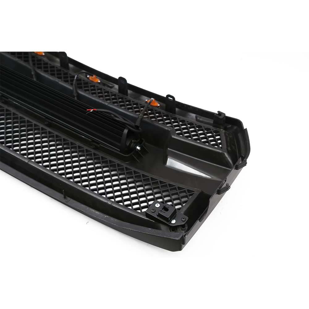 JX Racing Performance Front Upper Grille with LED Light Bar for Ford F150 2015-2017 - Matte Black (No Camera Hole) | Off-Road & Truck Accessories Upgrade