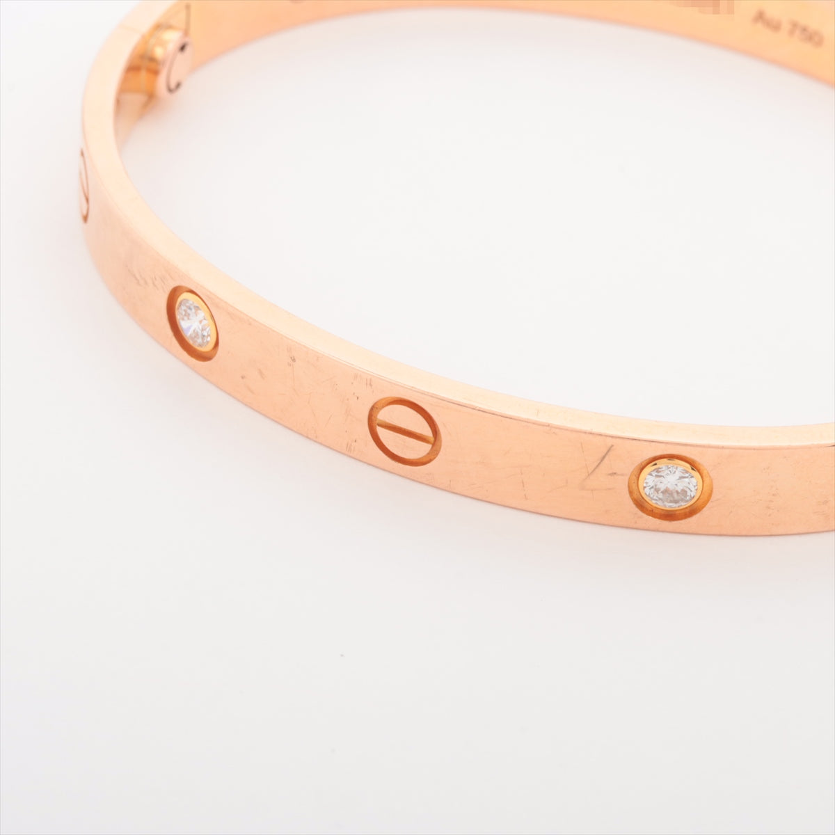 Cartier Love Bracelet 17 in Pink Gold with Half Diamond Accents - Perfect for Gifting & Special Occasions