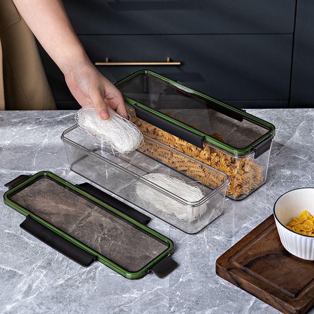 1PCS Transparent Pasta Storage Container - Airtight Kitchen Organizer for Spaghetti, Noodles & Vegetables | Perfect for Pantry, Fridge & Meal Prep