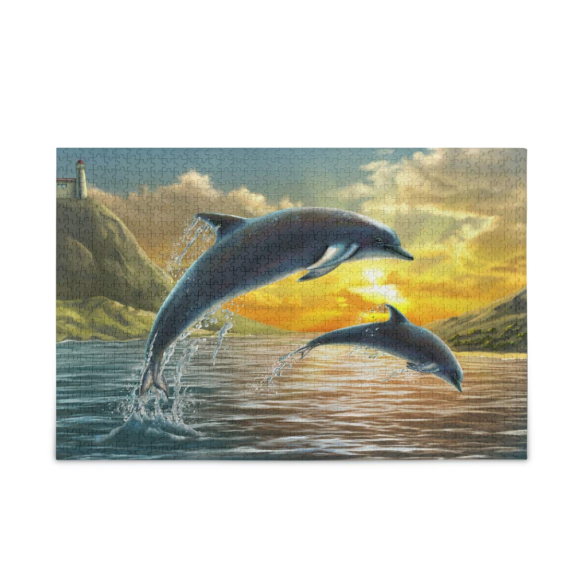 500-Piece Custom Dolphin Jigsaw Puzzle for Adults & Kids - Educational Brain Teaser, Stress Relief Game, Fun Family Activity - Perfect for Gifts, Home Decor & Ocean-Themed Parties