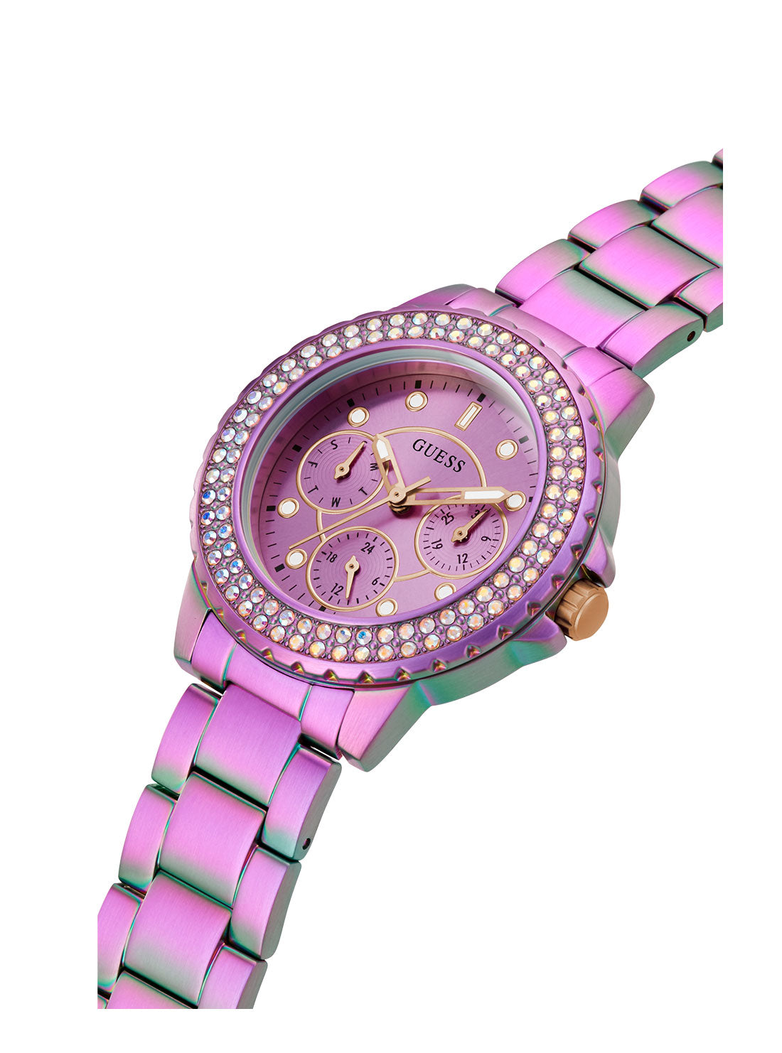 Iridescent Crown Jewel Watch for Women - Elegant & Shiny Crystal Watch for Party, Wedding & Special Occasions