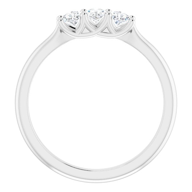 0.63 Carat Oval Cut Diamond 3 Stone Wedding Band in Trellis Setting - Elegant Engagement Ring for Women, Perfect for Anniversaries & Proposals