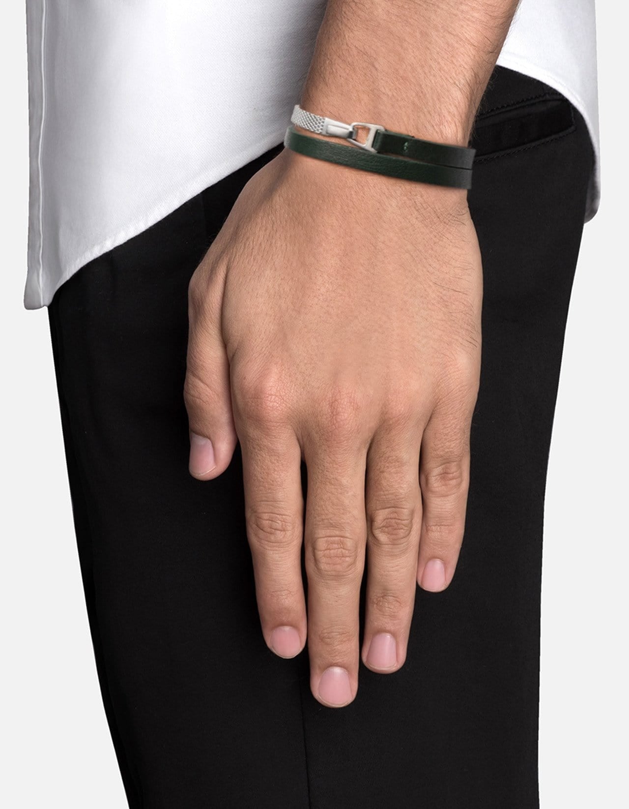 Premium Moore Half Mesh Leather Bracelet with Sterling Silver Clasp - Elegant Jewelry for Women, Perfect for Parties, Weddings & Everyday Wear