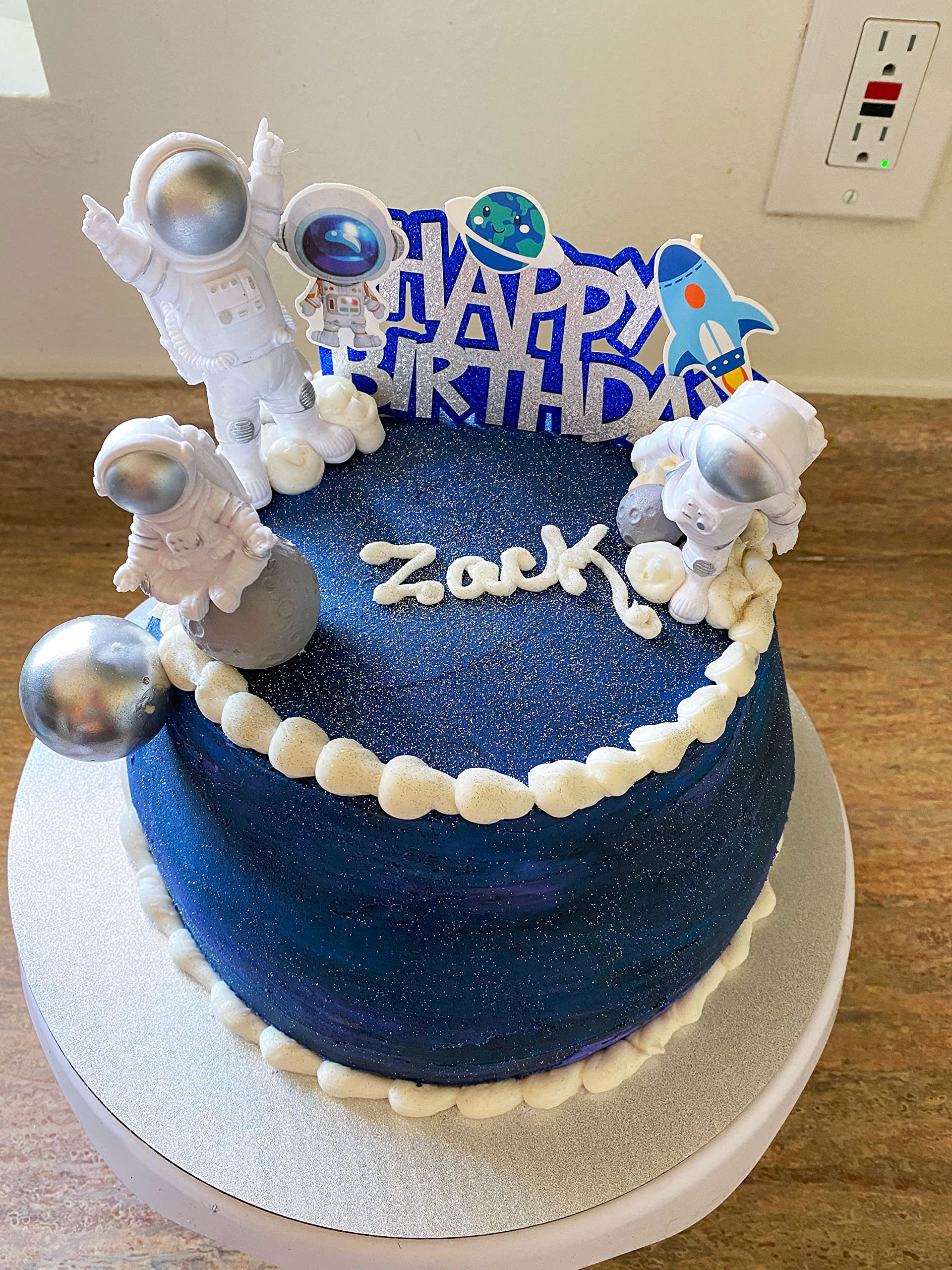 JeVenis Space Birthday Cake Topper Set - Astronaut, Rocket & Cupcake Decorations for Galaxy Themed Parties - Perfect for Kids Birthday Cakes, Baby Showers & Space-Themed Celebrations