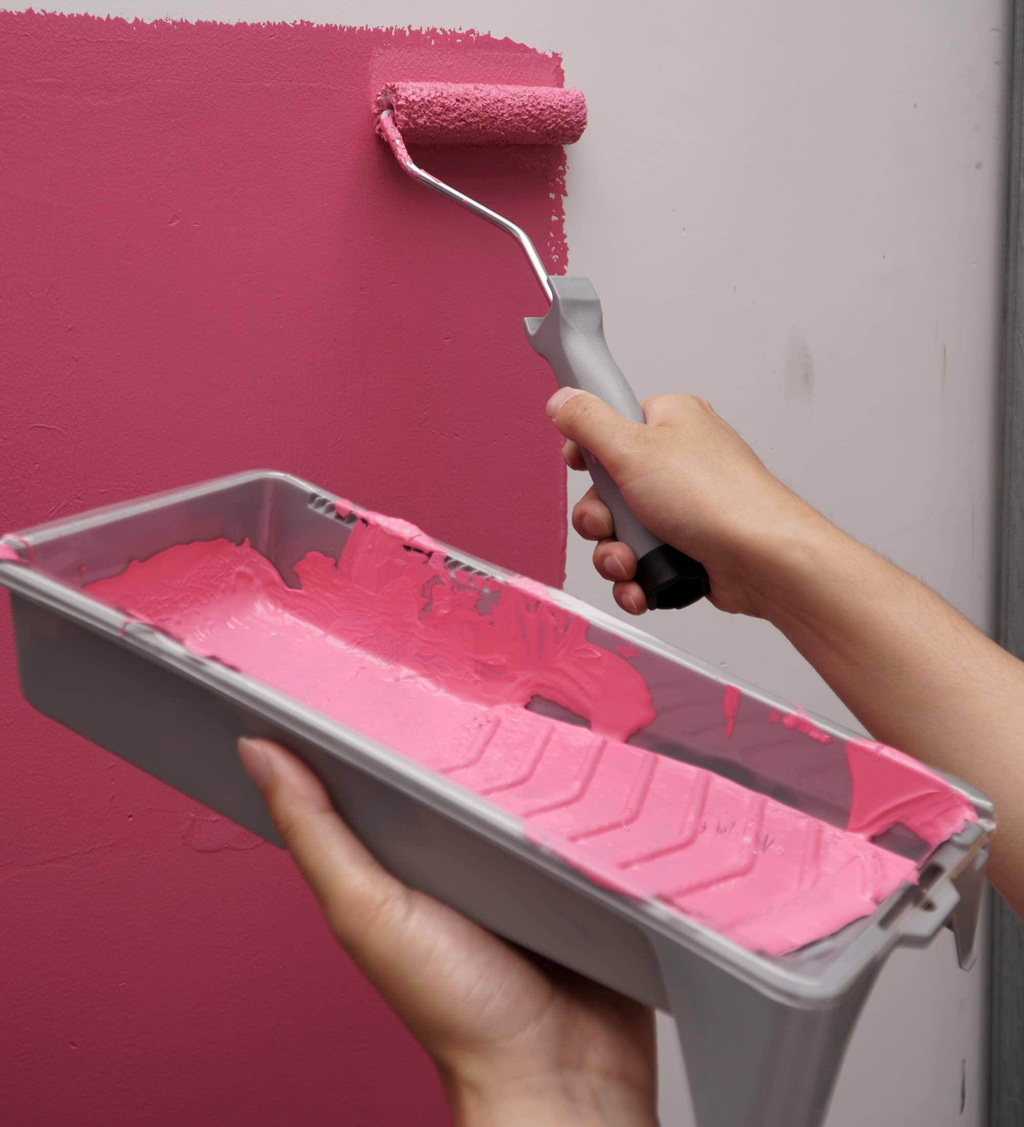 8 Piece Mini Paint Roller Kit - 4 Inch Foam & Microfiber Paint Rollers with Tray - High Density Small Paint Rollers for Walls, Cabinets & DIY Projects - Perfect for Home Painting & Touch Ups