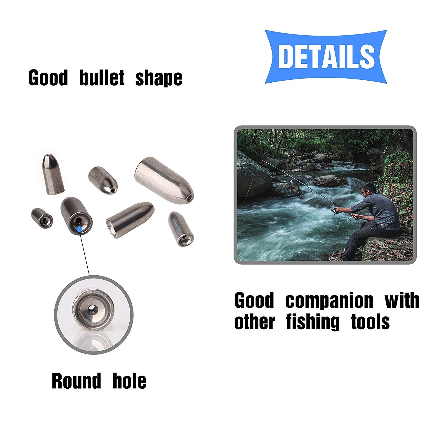 Tungsten Fishing Weights 5/10pcs - Bullet Worm Sinkers for Bass & Punch Rigs (Carolina/Texas)