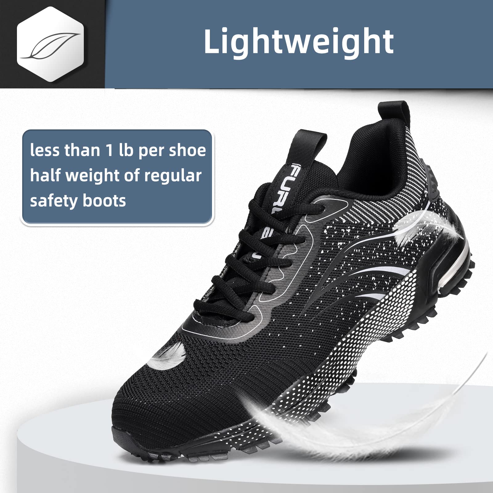 **Steel Toe Shoes for Men & Women - Lightweight Safety Work Sneakers with Comfortable Steel Toe for Warehouse & Industrial Use | Durable & OSHA Compliant for Construction, Factory & Outdoor Work**