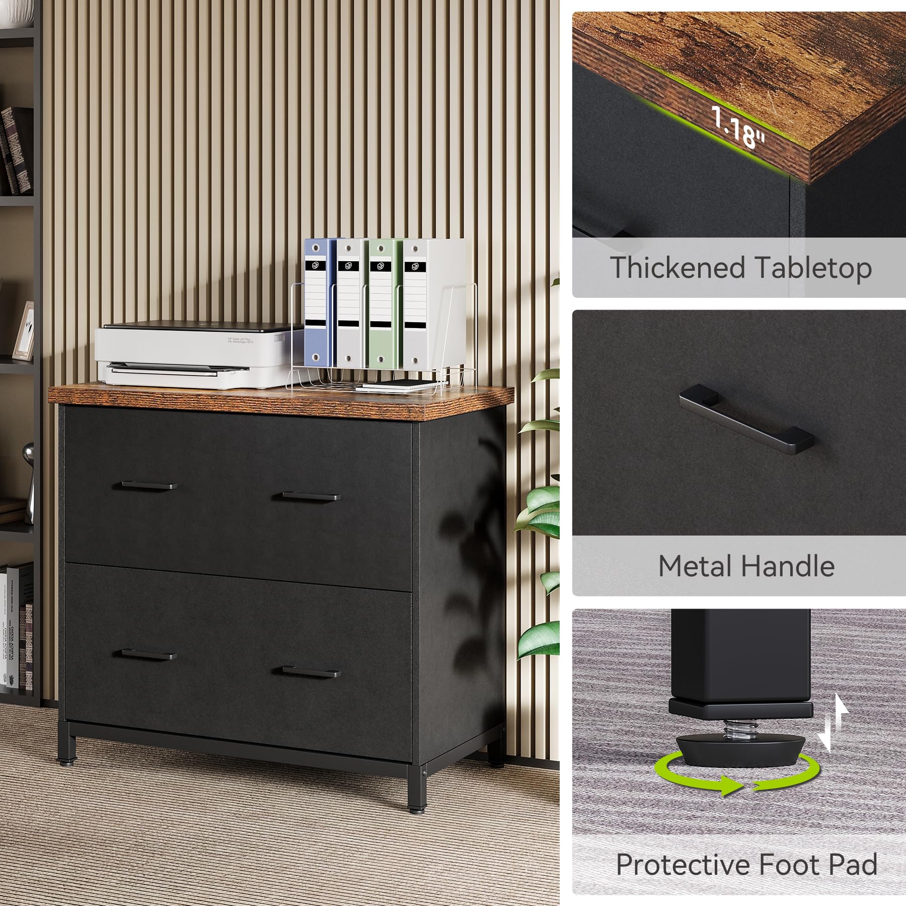 2-Drawer Lateral File Cabinet for Home Office - 30.7