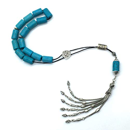 SYNTHETIC CYLINDER TURQUOISE -(10X16mm, 15 Beads)