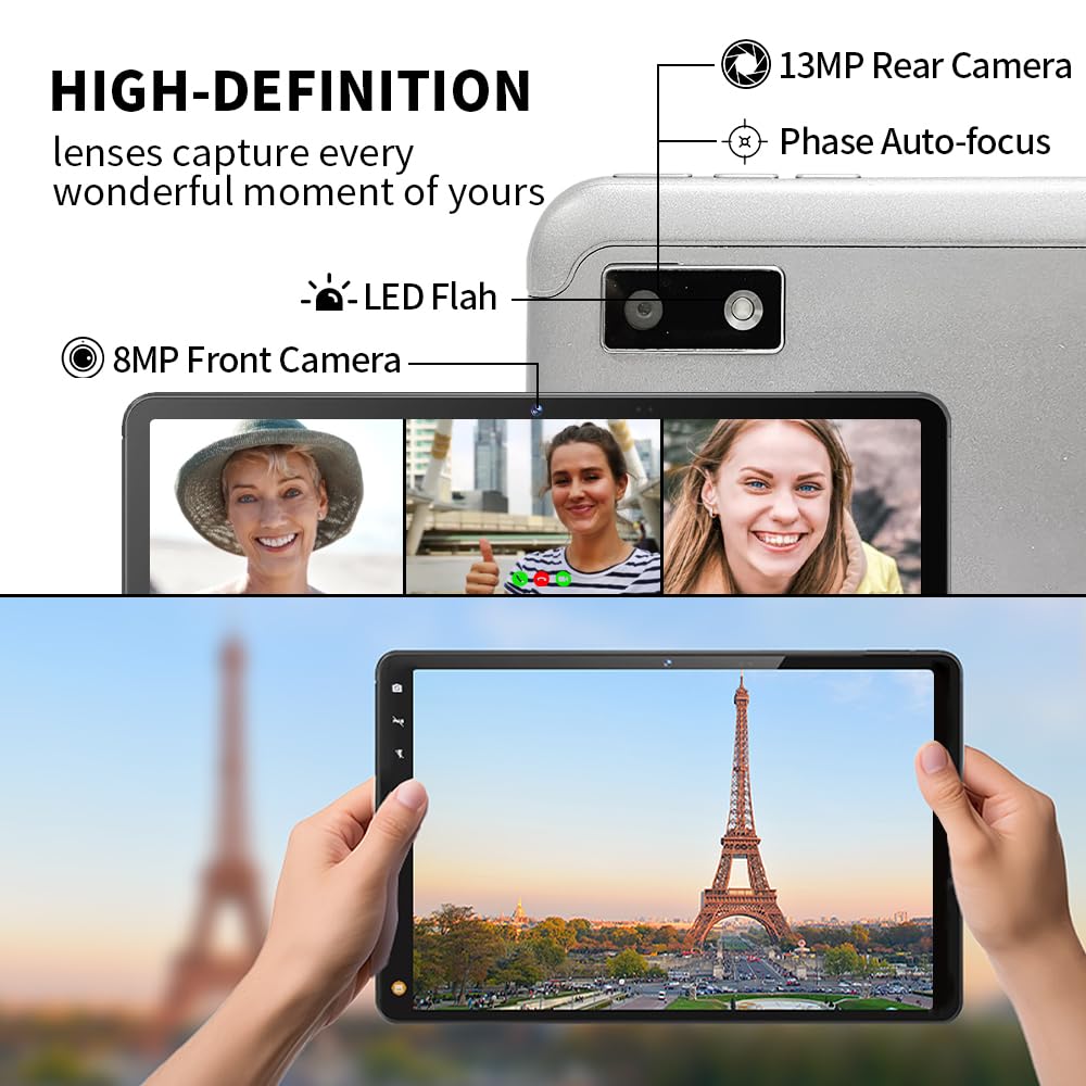 LincPlus 10.4 Inch Android Tablet - 2K HD Display, MediaTek Helio G99 Processor, 6GB RAM + 128GB ROM (Expandable), 7000mAh Battery, WiFi GPS - Perfect for Work, Study, and Entertainment (T3-6G Model)