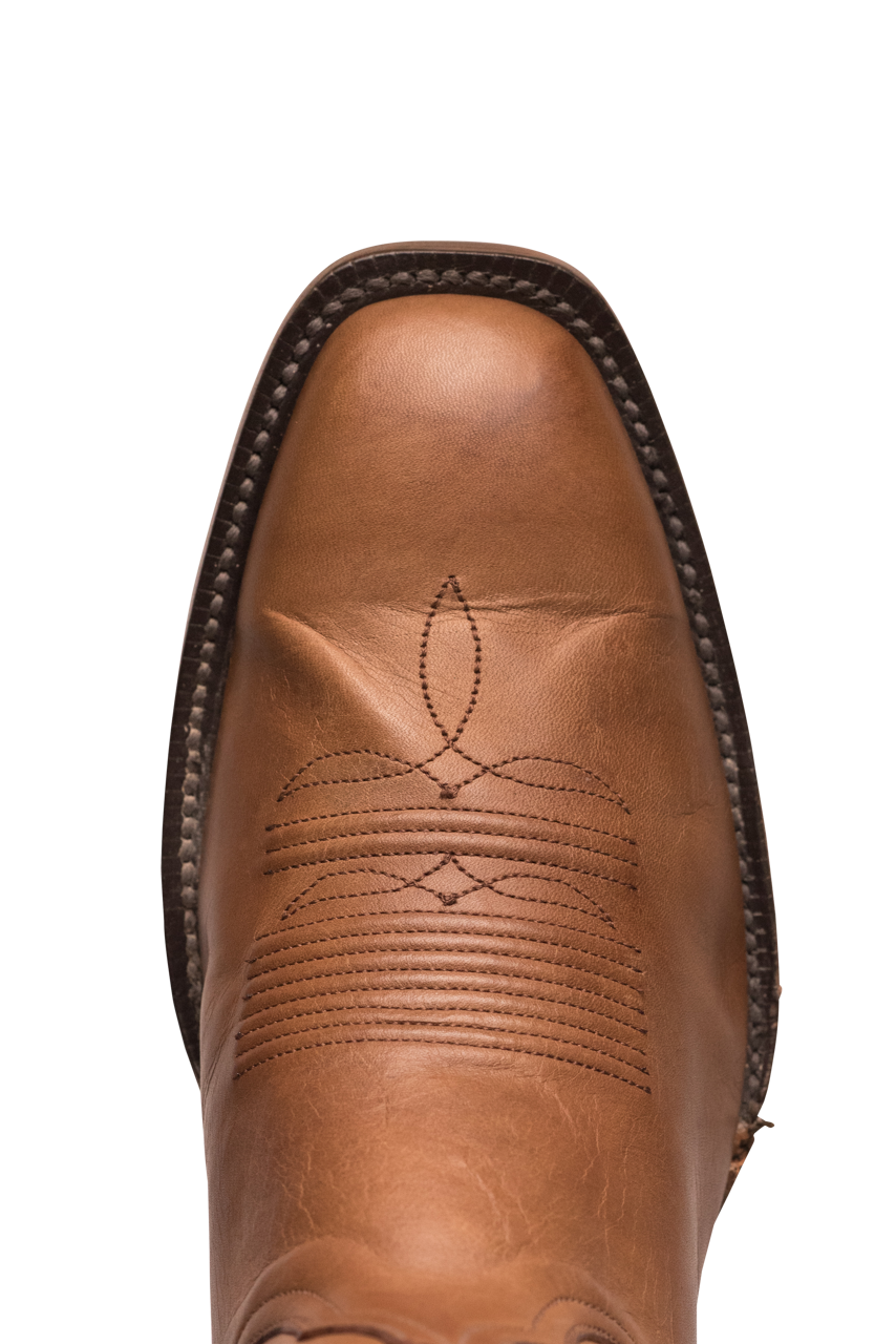 Black Jack Burnished Ranchito Cowboy Boots in Peanut Brown - Premium Western Boots for Men | Perfect for Rodeo, Country Dancing & Outdoor Adventures