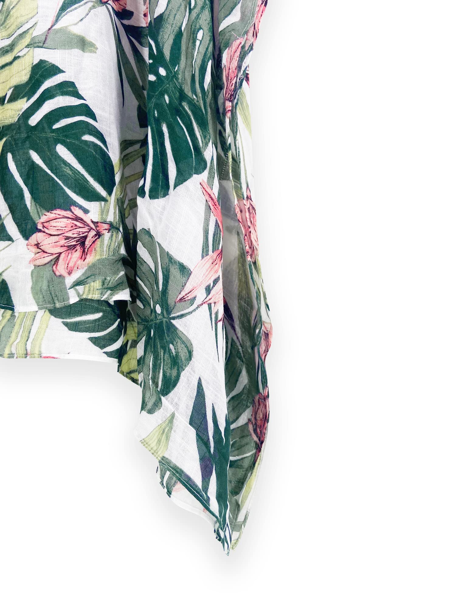 Floral Print Women's Swimsuit Cover Up - Lightweight Beach Kaftan for Pool, Vacation & Summer Outfits | Perfect for Beach Parties, Resort Wear & Tropical Getaways