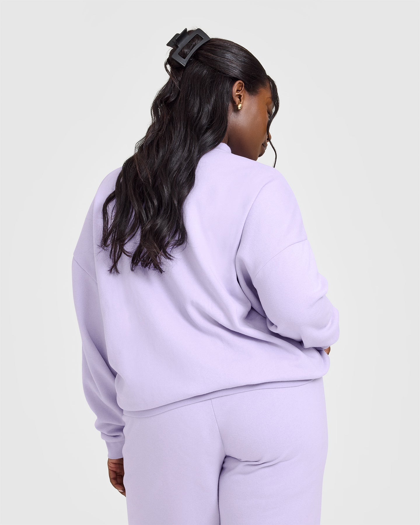 Mid Weight Sweatshirt with Printed Logo | Lavender Purple Unisex Pullover | Casual Wear, Street Style & Lounge Comfort