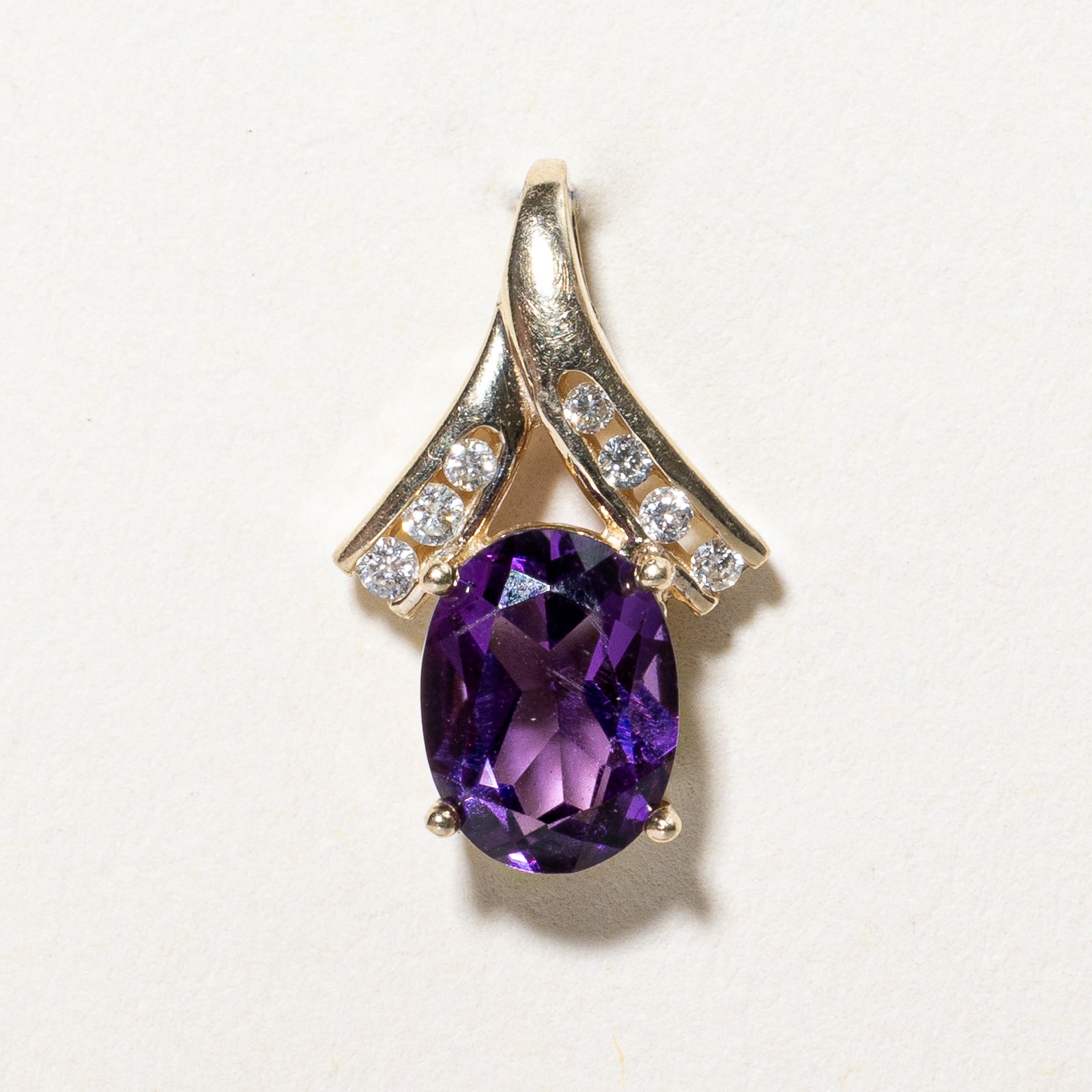 1.00ct Oval Cut Amethyst & 0.05ctw Diamond Pendant Necklace - Elegant Purple Gemstone Jewelry for Women - Perfect for Valentine's Day, Anniversary & Special Occasion Gifts