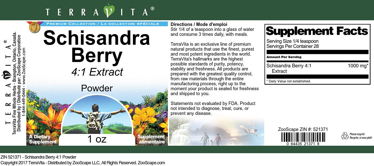 Organic Schisandra Berry 4:1 Extract Powder (1 oz) - 2 Pack - Premium Adaptogenic Herb for Stress Relief & Immune Support - Perfect for Smoothies, Tea & Wellness Drinks