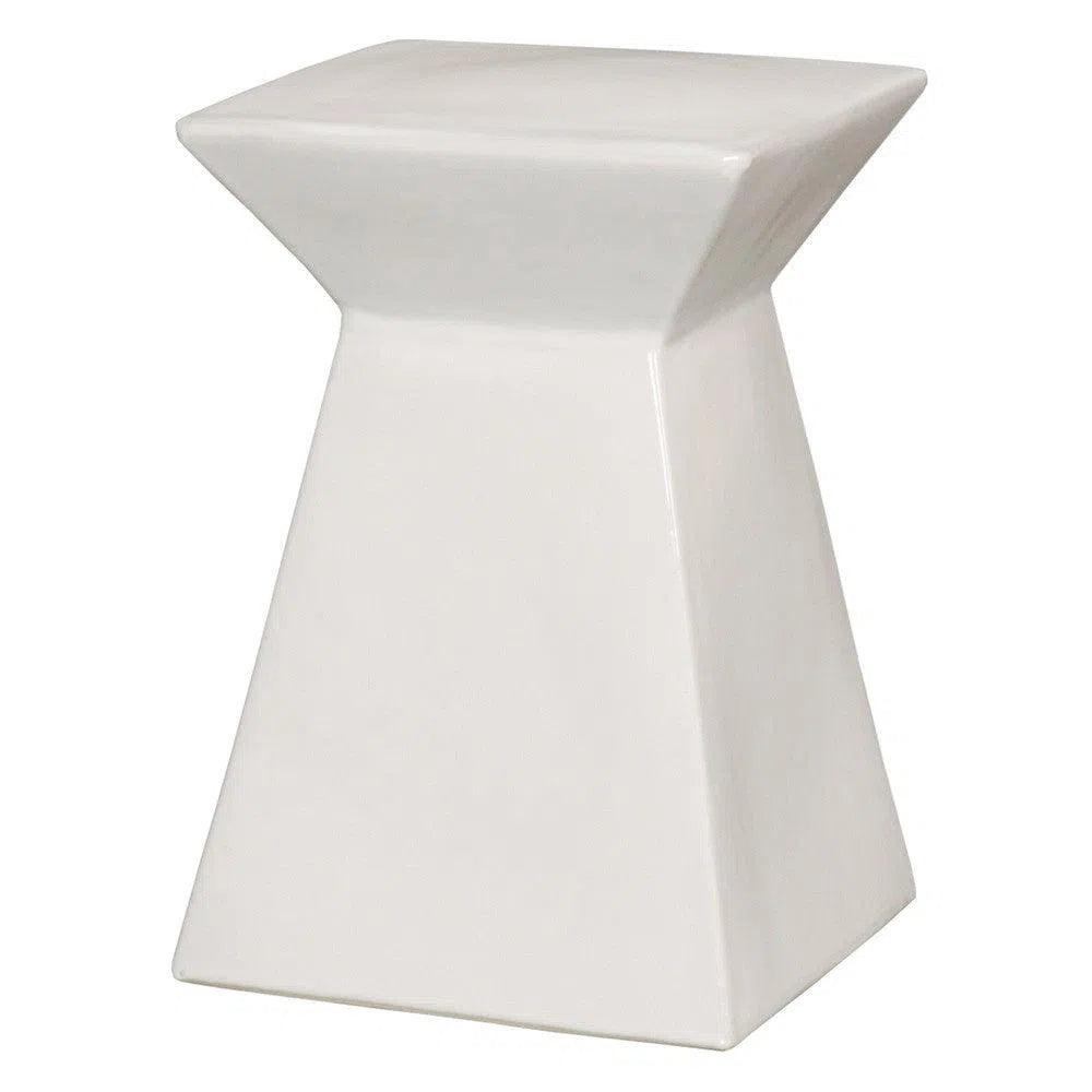 18 Inch Ceramic Outdoor Garden Stool - Weather-Resistant Decorative Seat for Patio, Porch, Poolside & Backyard Decor