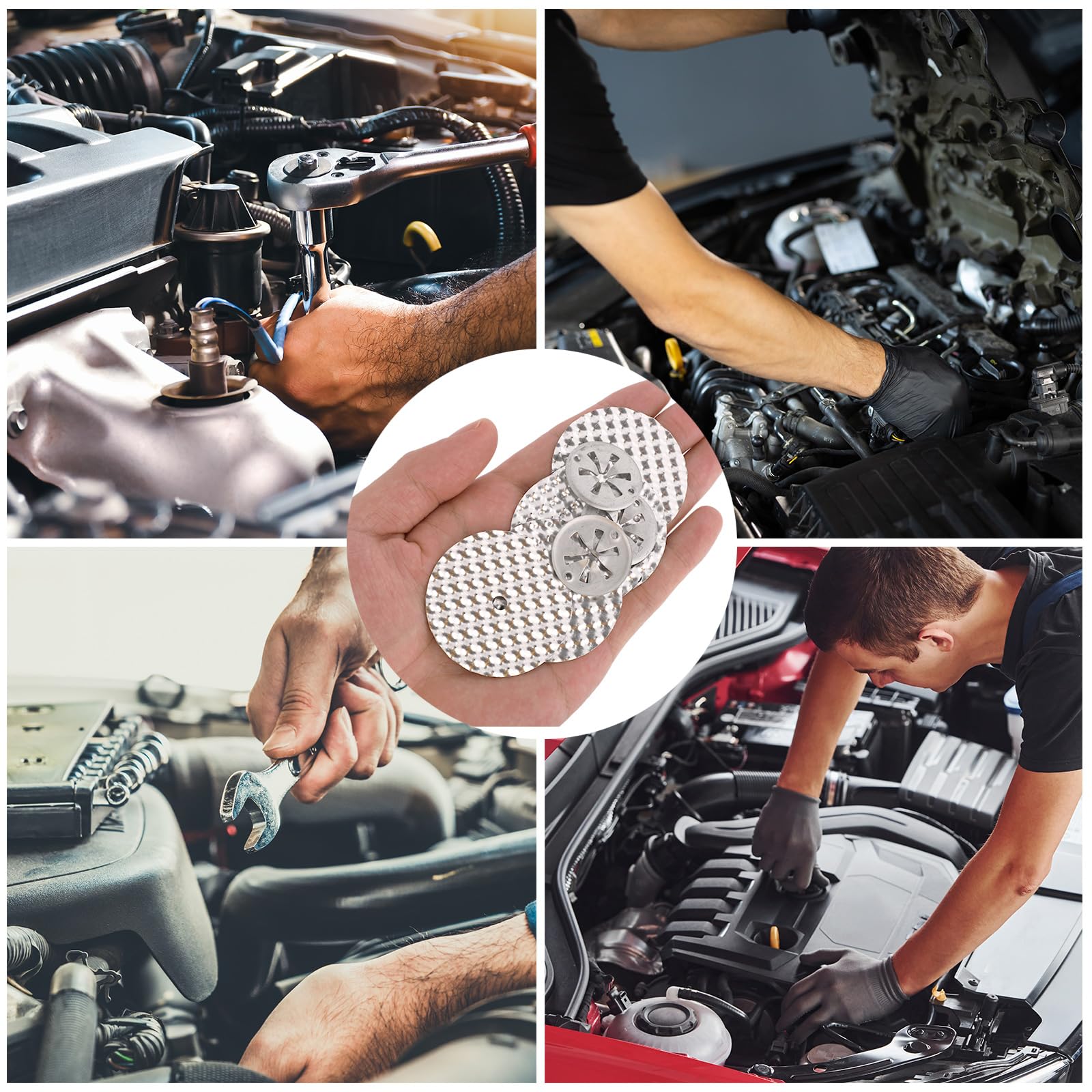 10pcs Car Exhaust Heat Shield Repair Kit - Compatible with VW Skoda (OE 6715468, N90335004) - Heat Protection Clamp Plate for Automotive Repair - Perfect for DIY Mechanics & Professional Garage Use
