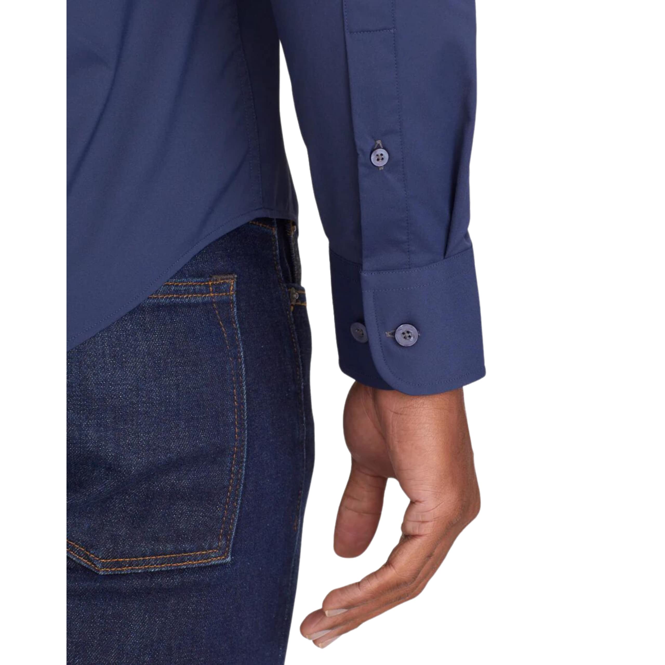 UNTUCKit Gironde Men's Long Sleeve Performance Shirt - Wrinkle-Free, Breathable, Regular Fit in Black | Perfect for Office, Casual Wear & Travel