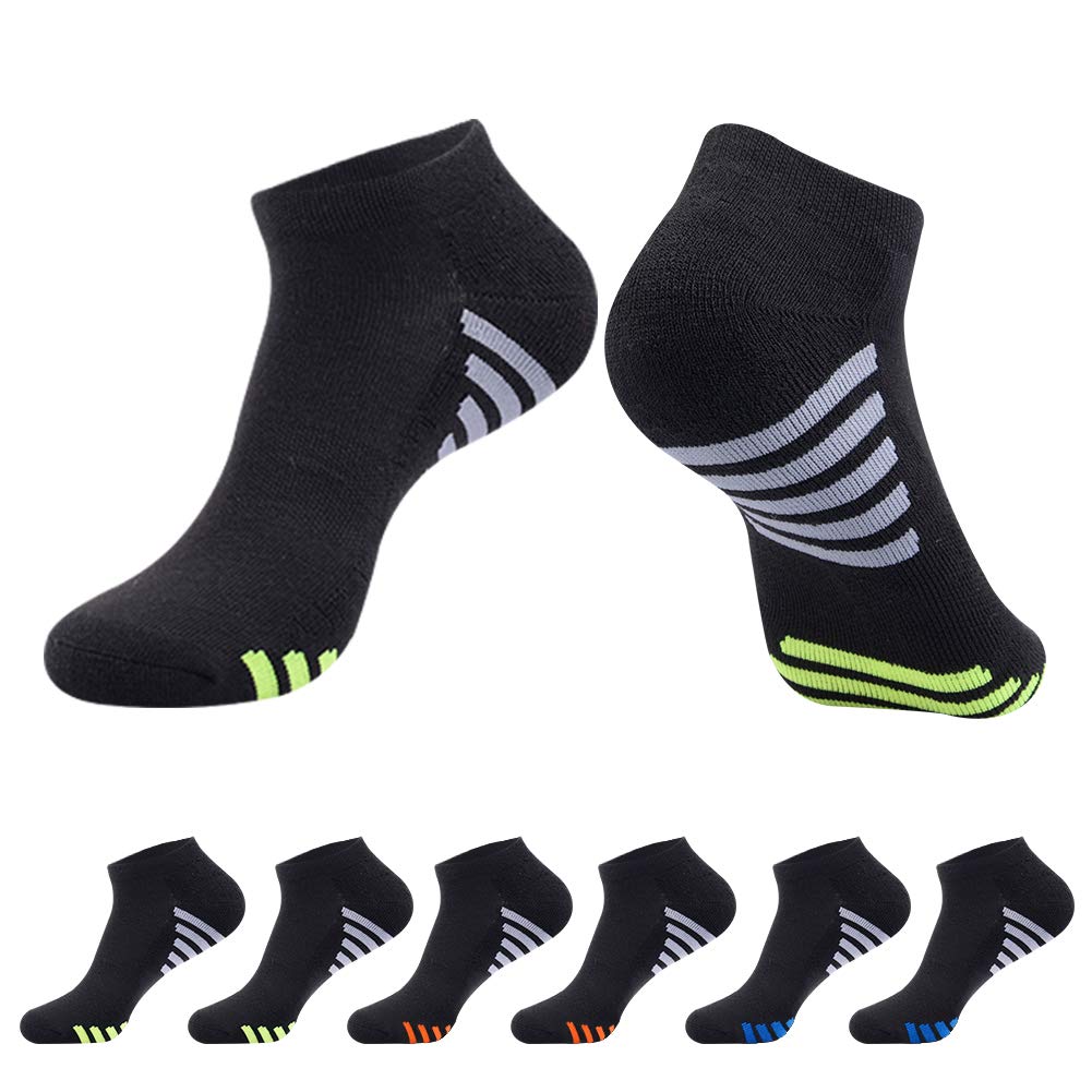 Men's Low Cut Athletic Socks 6-Pack - Cushioned Running & Sports Ankle Socks for Men (Size 10-13) - Perfect for Jogging, Gym Workouts & Daily Comfort