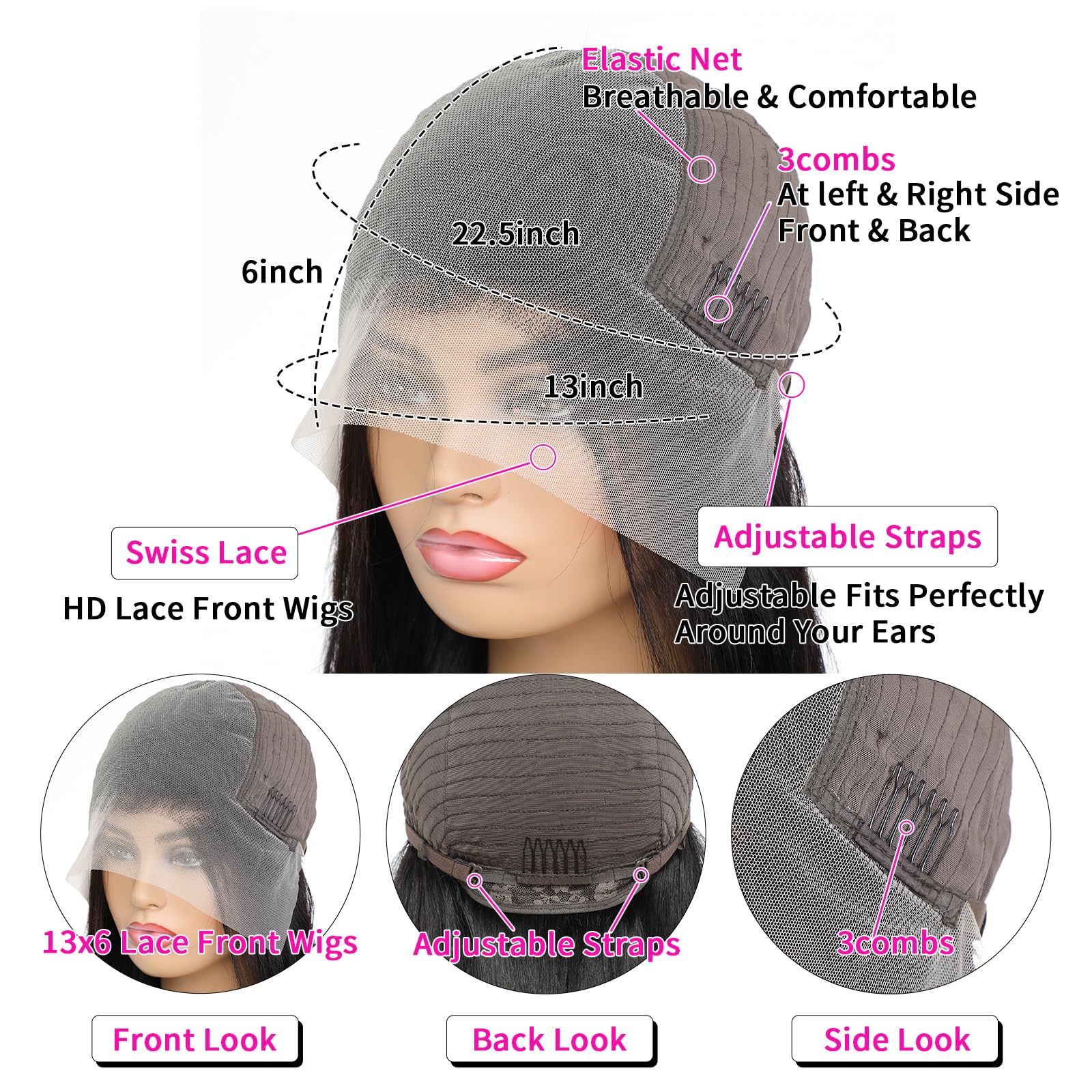 30 Inch Deep Wave Lace Front Wigs Human Hair 250% Density 13x6 HD Lace Frontal Wigs - Pre Plucked Deep Curly Glueless Human Hair Wigs for Women | Perfect for Daily Wear, Cosplay, Parties & Special Occasions