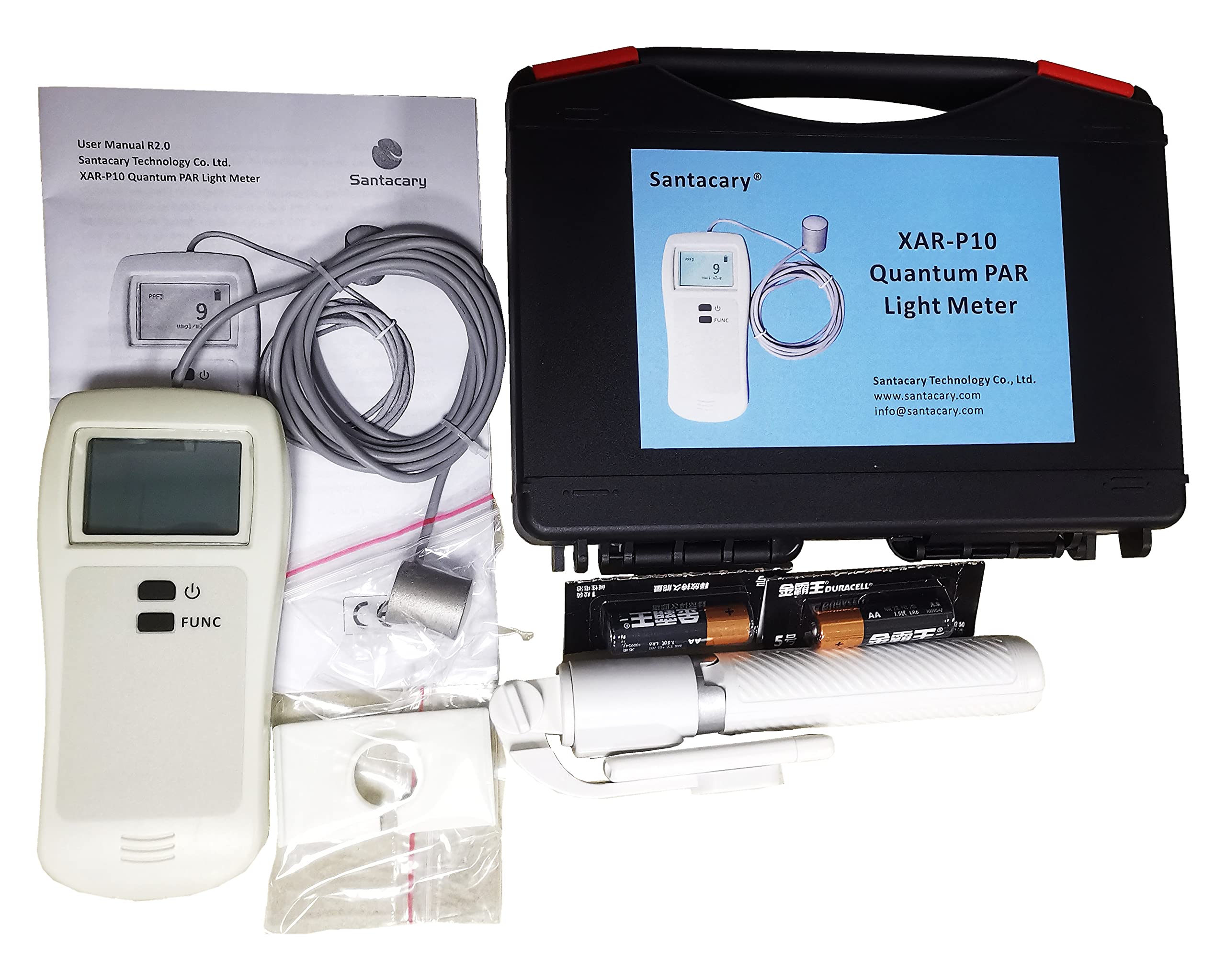 400-700nm Quantum PAR Light Meter with Built-in DLI & Scan Mode - Accurate Measurement for LED, HPS & Natural Light - Grow Light Meter for Indoor/Outdoor Plants - Waterproof Sensor with Handheld Unit - Perfect for Hydroponics, Greenhouse & Horticulture Applications
