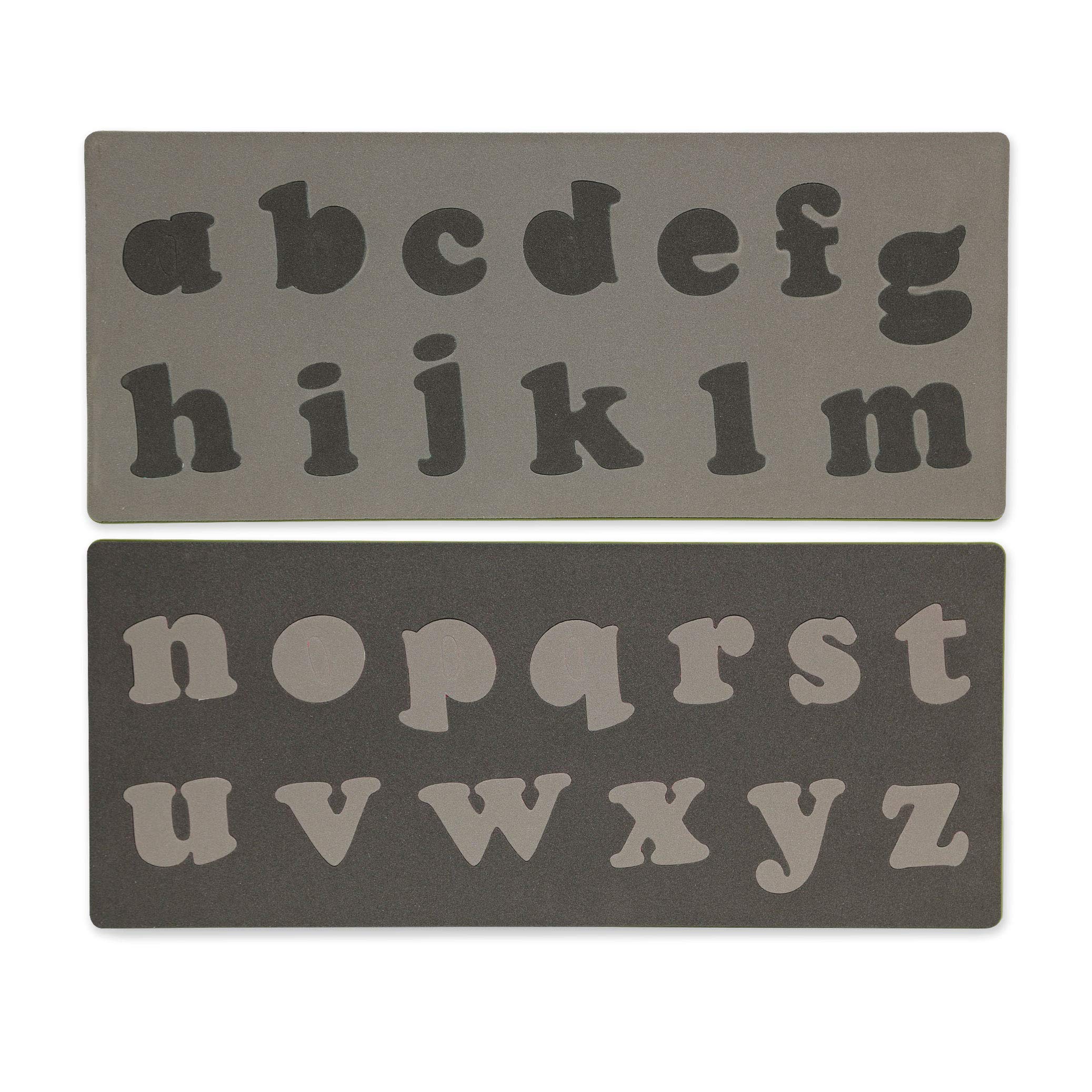 Accuquilt GO! Carefree Alphabet Lowercase Fabric Cutting Die Set (2 Die Set) - 26 Lowercase 3